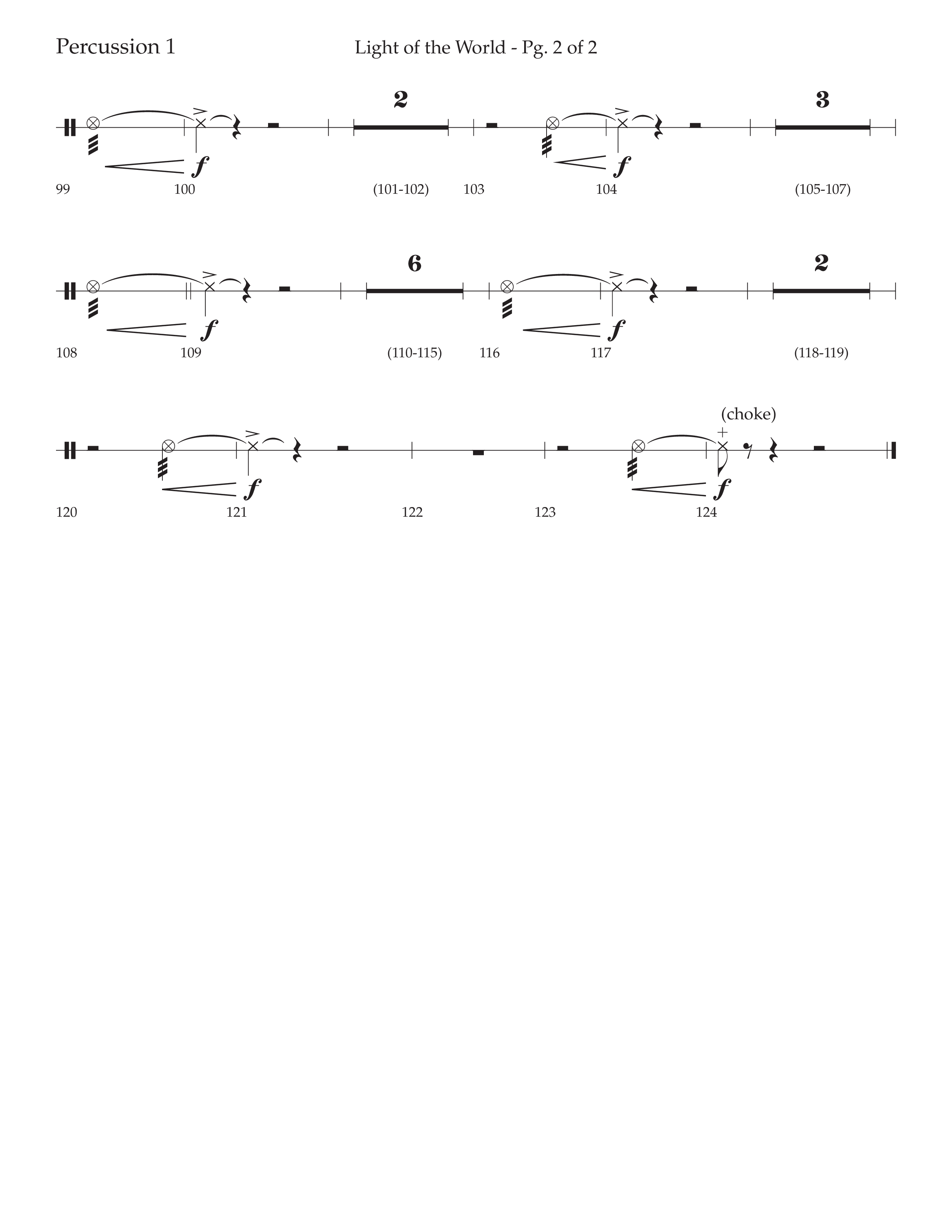 Light Of The World (Choral Anthem SATB) Percussion (Lifeway Choral / Arr. David Wise)