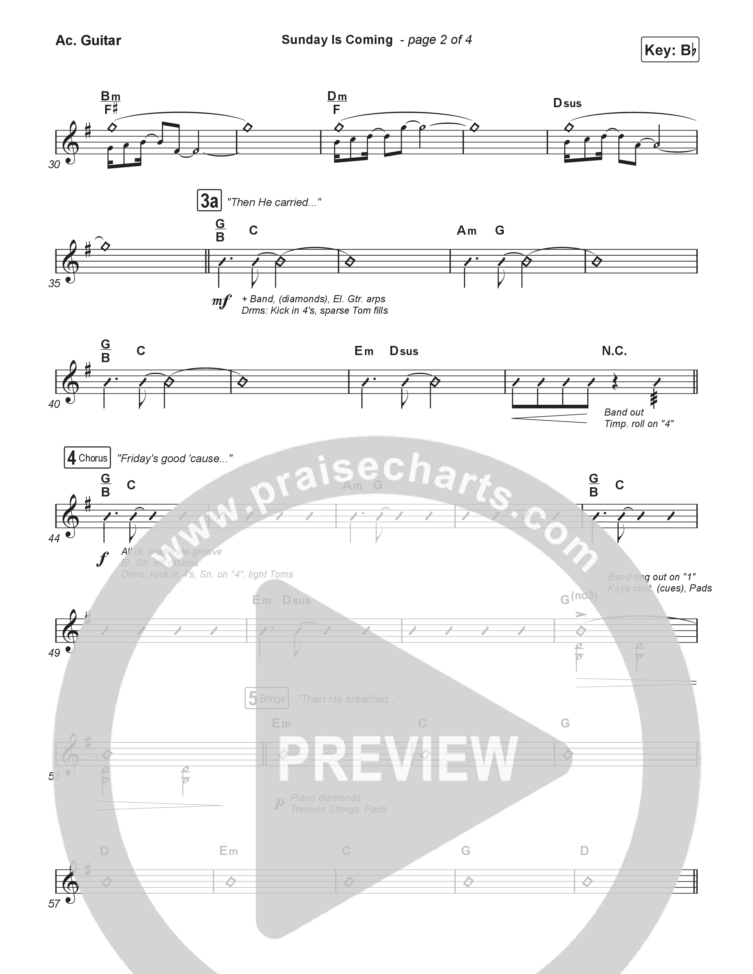 Sunday Is Coming (Single) Choral/SATB Acoustic Guitar (Travis Cottrell / Arr. Mason Brown)