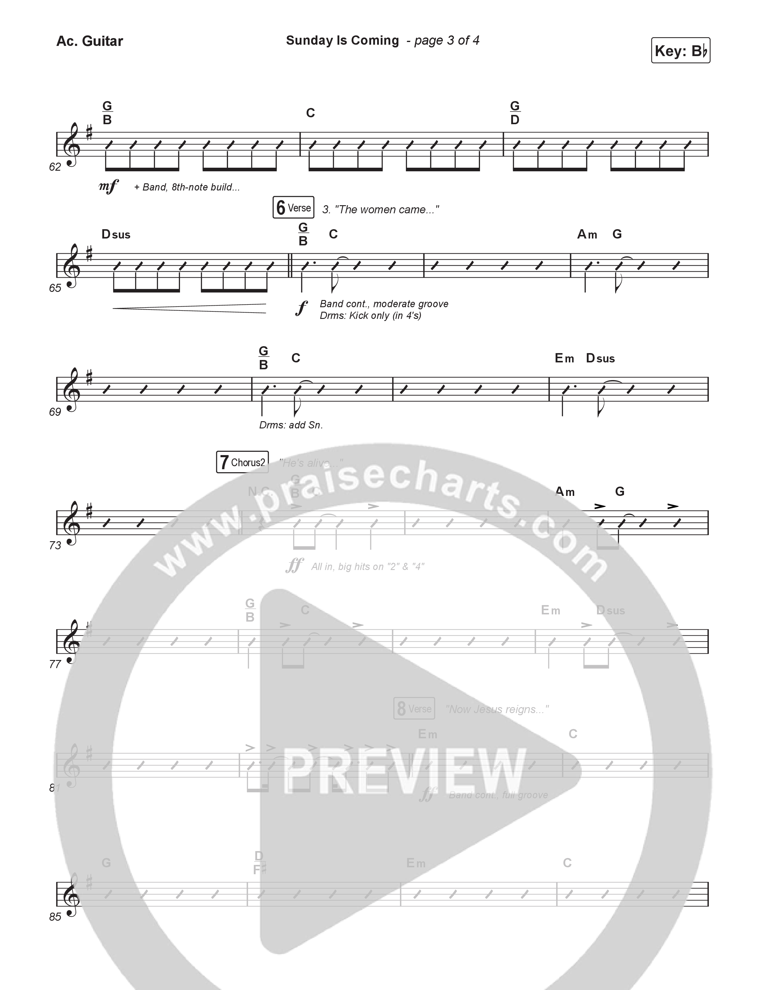 Sunday Is Coming (Single) Choral/SATB Acoustic Guitar (Travis Cottrell / Arr. Mason Brown)