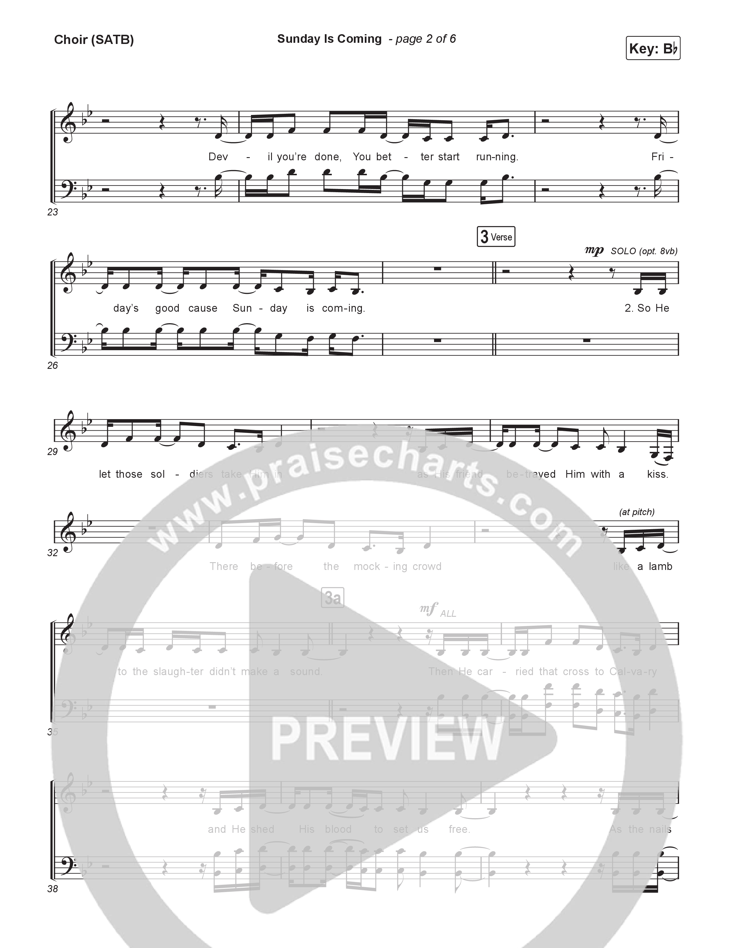 Sunday Is Coming (Single) Choral/SATB Choir Sheet (SATB) (Travis Cottrell / Arr. Mason Brown)
