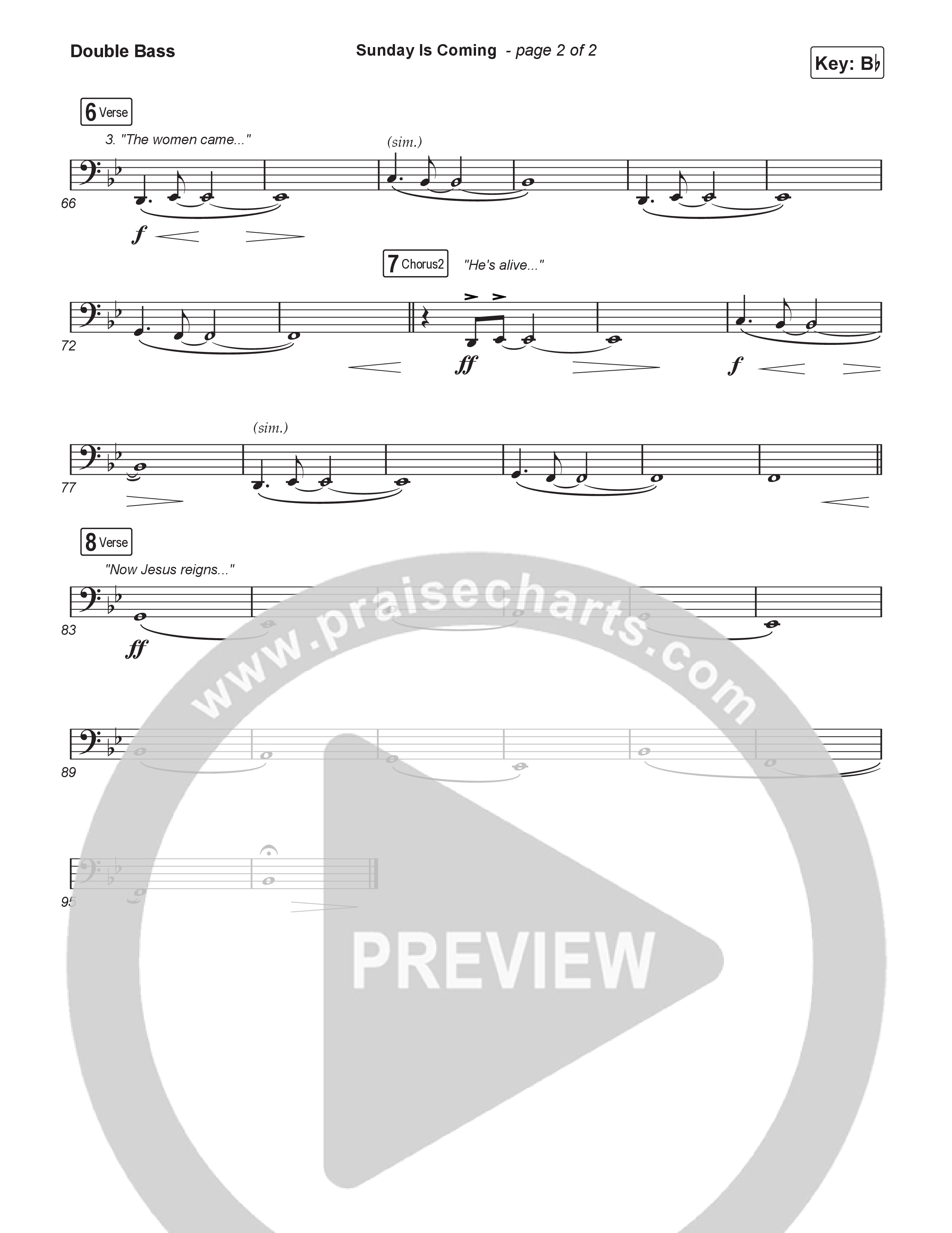 Sunday Is Coming (Single) Choral/SATB String Bass (Travis Cottrell / Arr. Mason Brown)