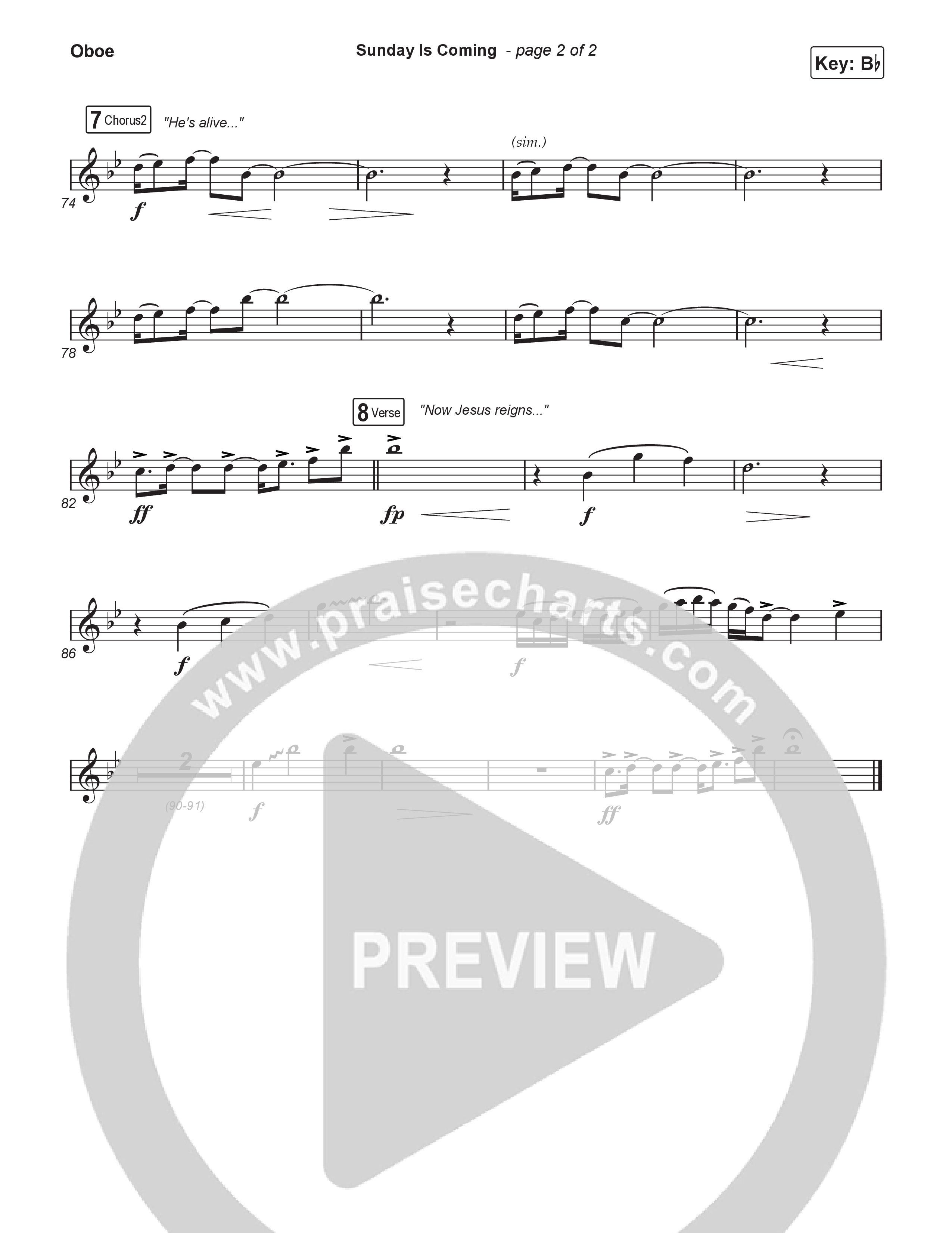 Sunday Is Coming (Single) Choral/SATB Oboe (Travis Cottrell / Arr. Mason Brown)