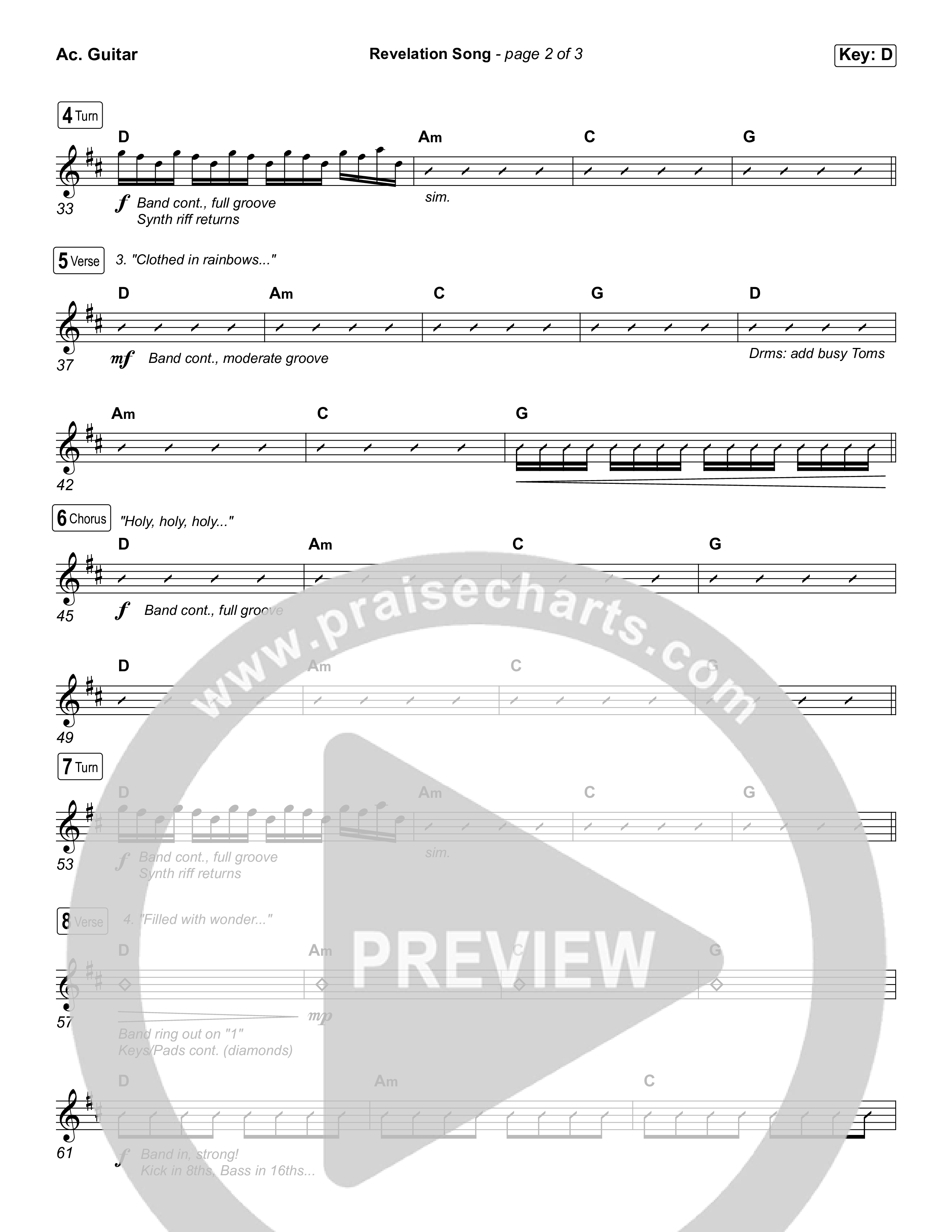 Revelation Song (Choral/SATB) Acoustic Guitar (Brooke Voland / Travis Cottrell / Arr. Mason Brown)