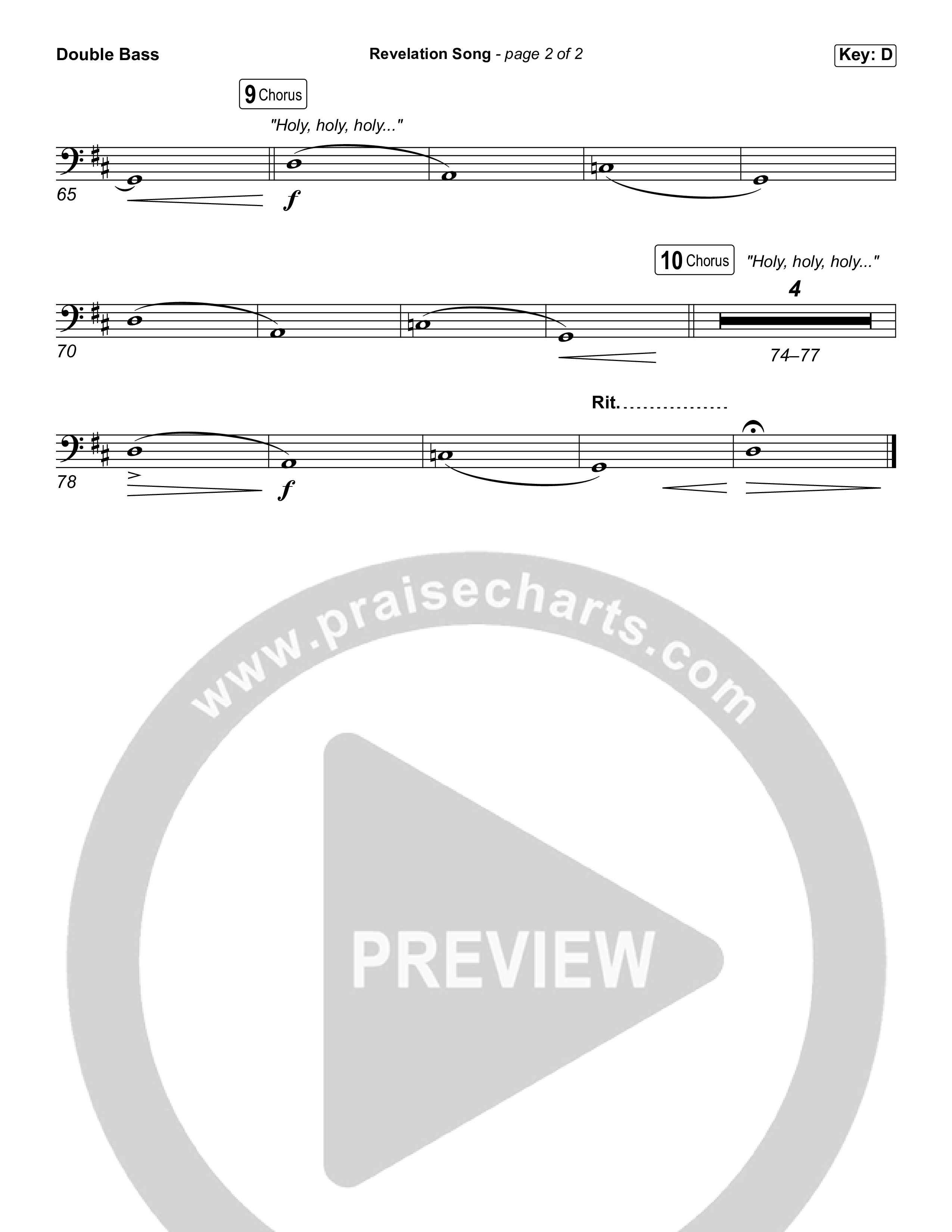 Revelation Song (Choral/SATB) String Bass (Brooke Voland / Travis Cottrell / Arr. Mason Brown)