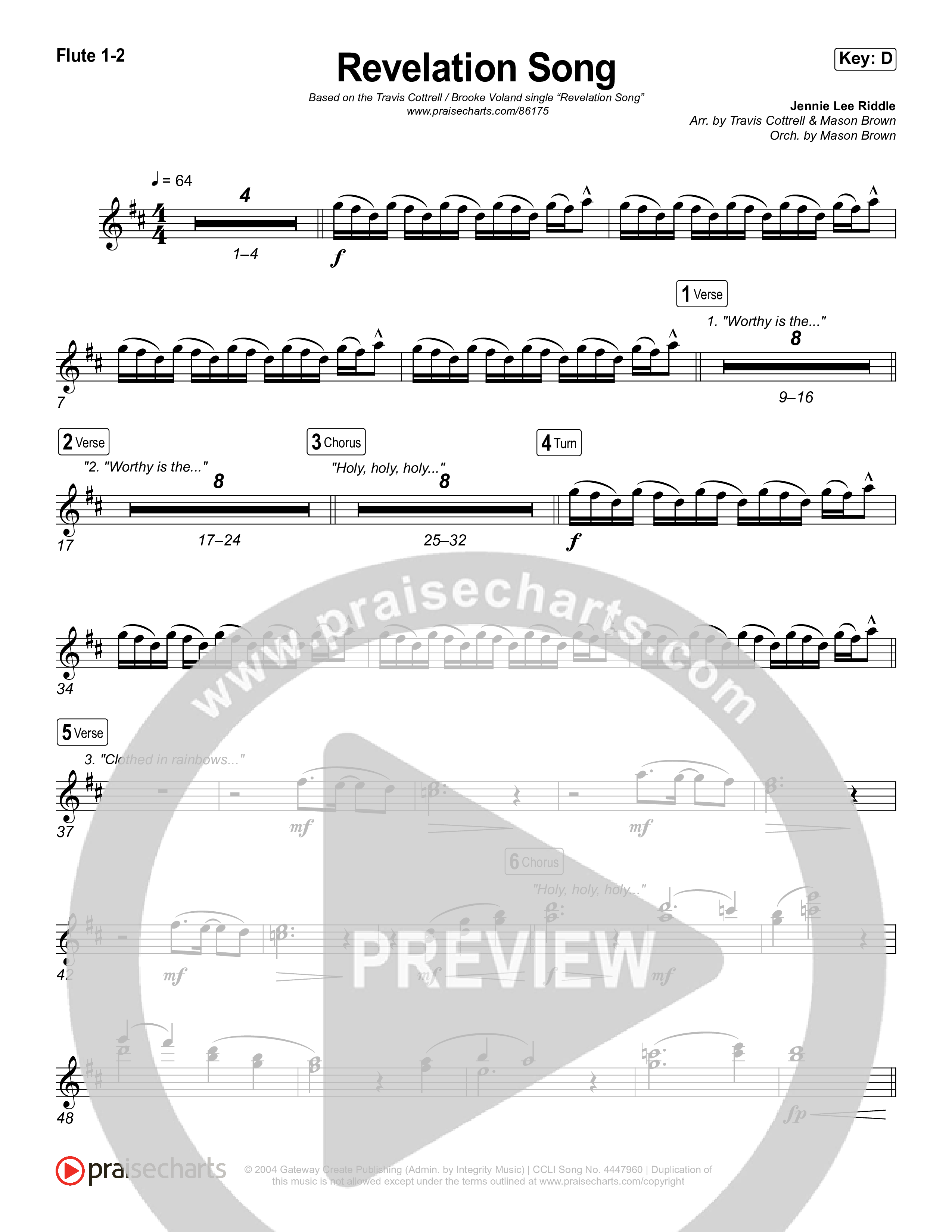 Revelation Song (Choral/SATB) Wind Pack (Brooke Voland / Travis Cottrell / Arr. Mason Brown)