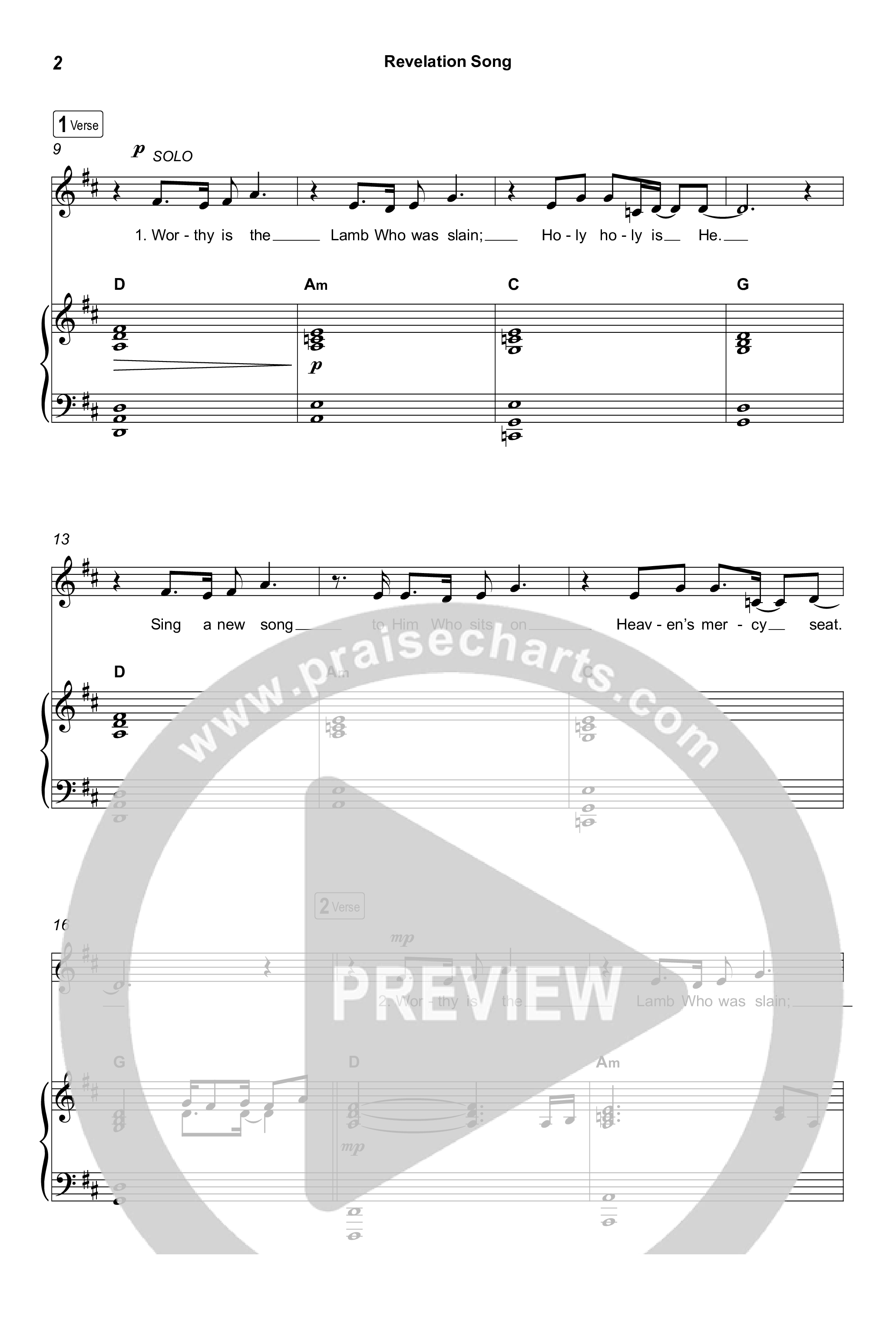 Revelation Song (Choral/SATB) Octavo (SATB & Pno) (Brooke Voland / Travis Cottrell / Arr. Mason Brown)