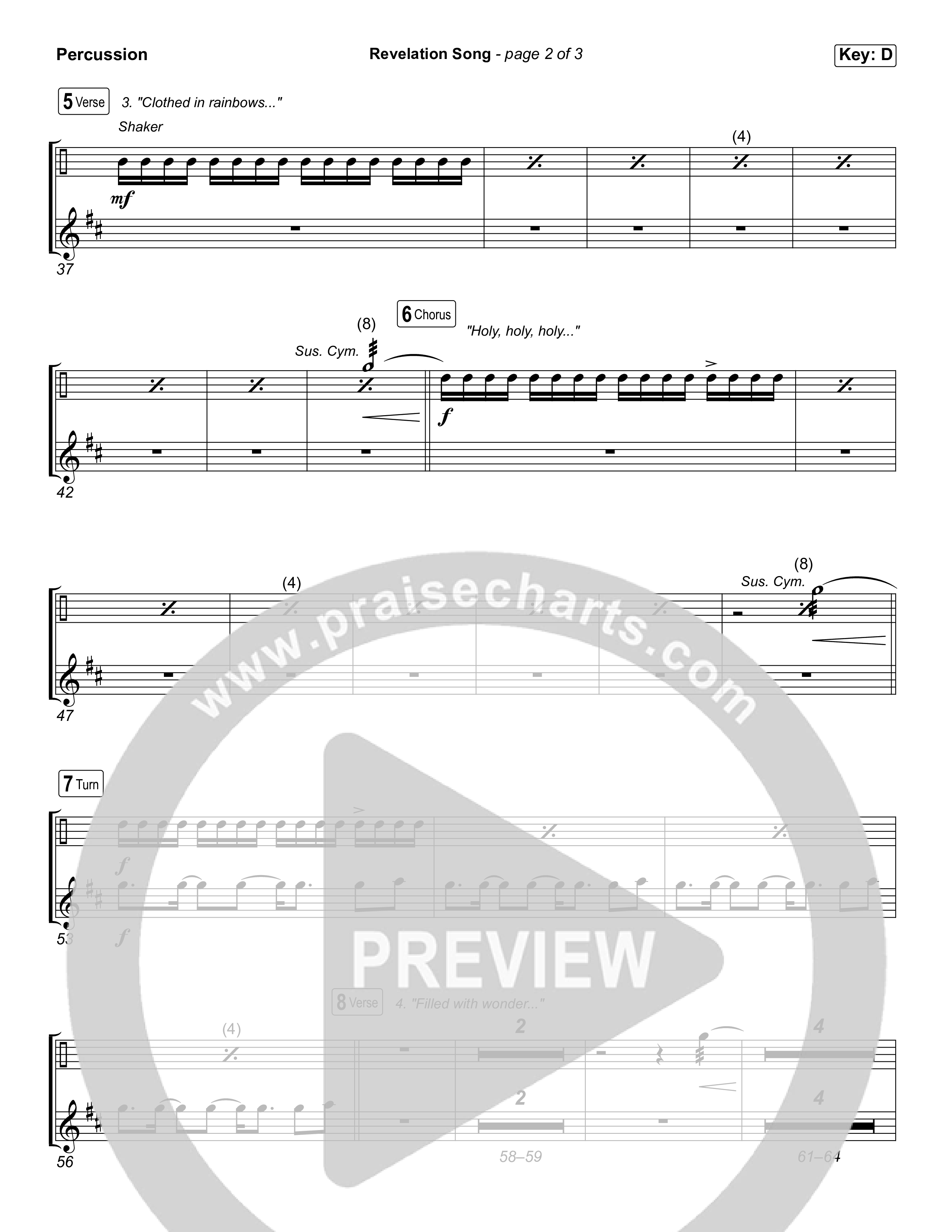 Revelation Song (Choral/SATB) Percussion (Brooke Voland / Travis Cottrell / Arr. Mason Brown)