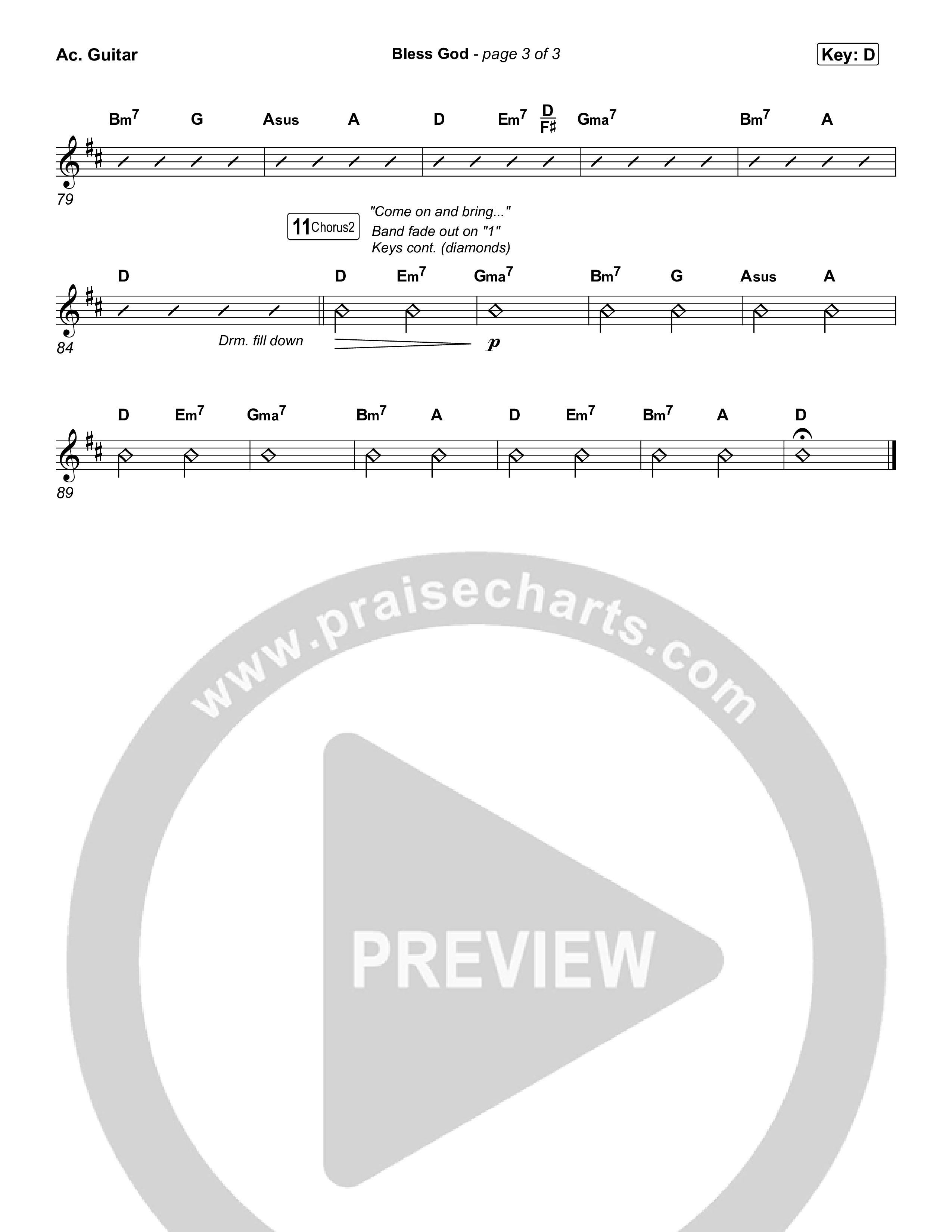 Bless God (Choral/SATB) Acoustic Guitar (Travis Cottrell / Lily Cottrell / Arr. Mason Brown)