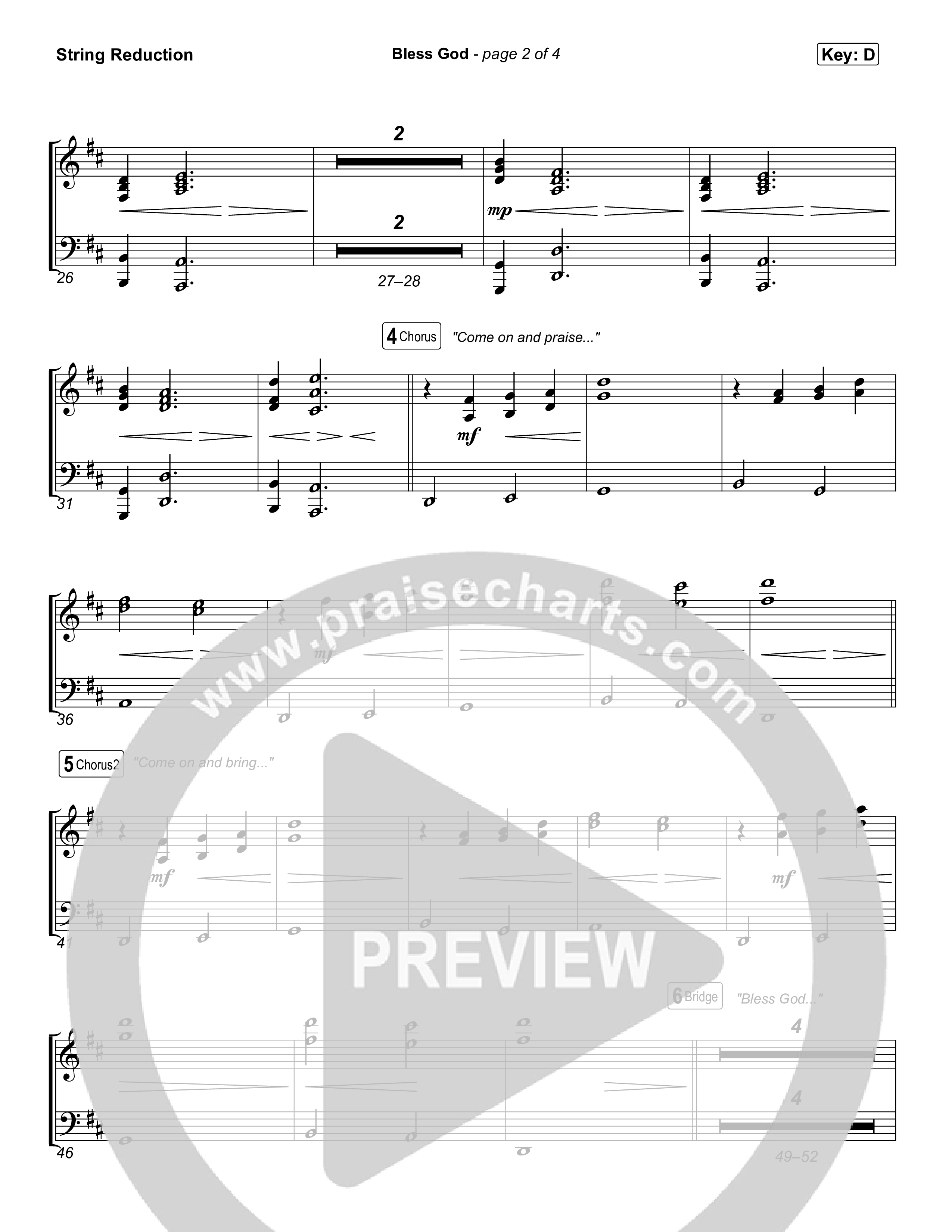 Bless God (Choral/SATB) String Reduction (Travis Cottrell / Lily Cottrell / Arr. Mason Brown)