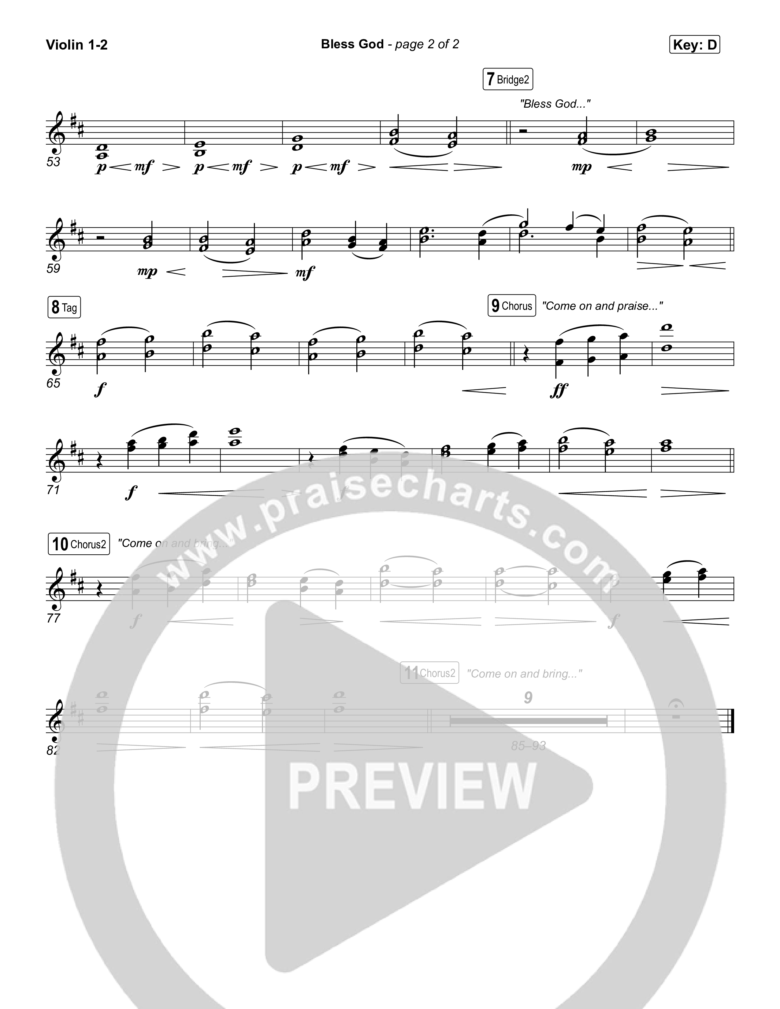 Bless God (Choral/SATB) String Pack (Travis Cottrell / Lily Cottrell / Arr. Mason Brown)