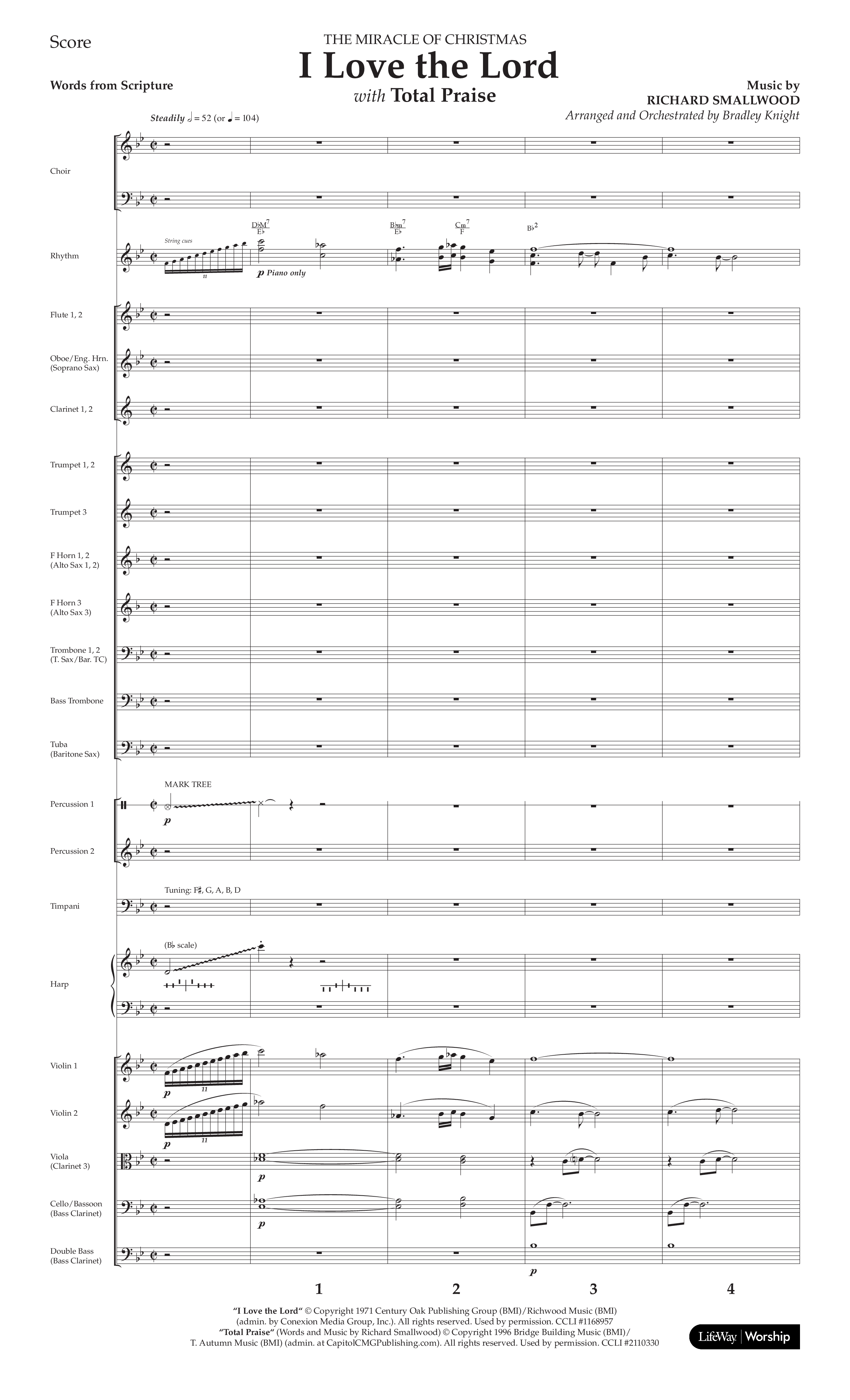 I Love The Lord (with Total Praise) (Choral Anthem SATB) Orchestration (Lifeway Choral / Arr. Bradley Knight)