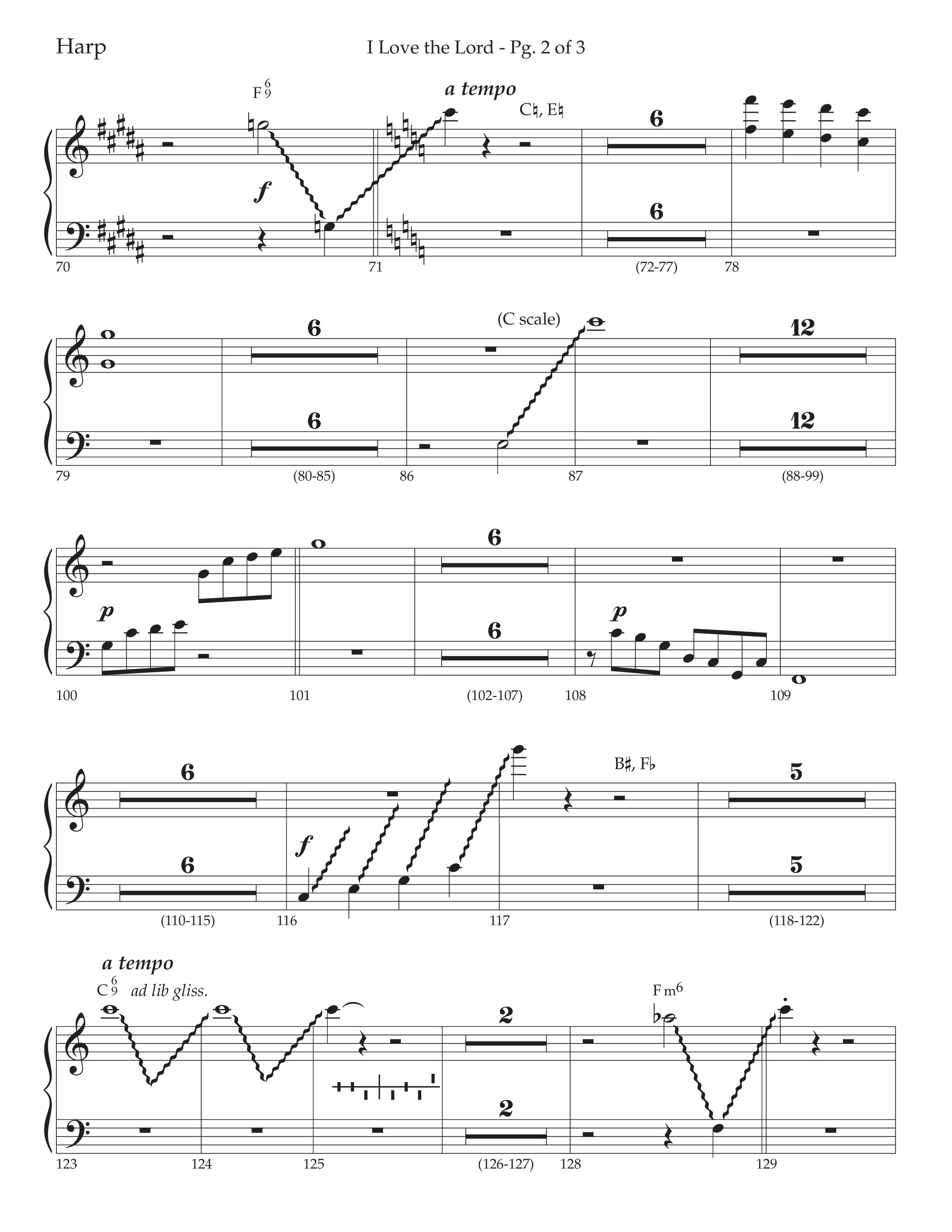 I Love The Lord (with Total Praise) (Choral Anthem SATB) Harp (Lifeway Choral / Arr. Bradley Knight)