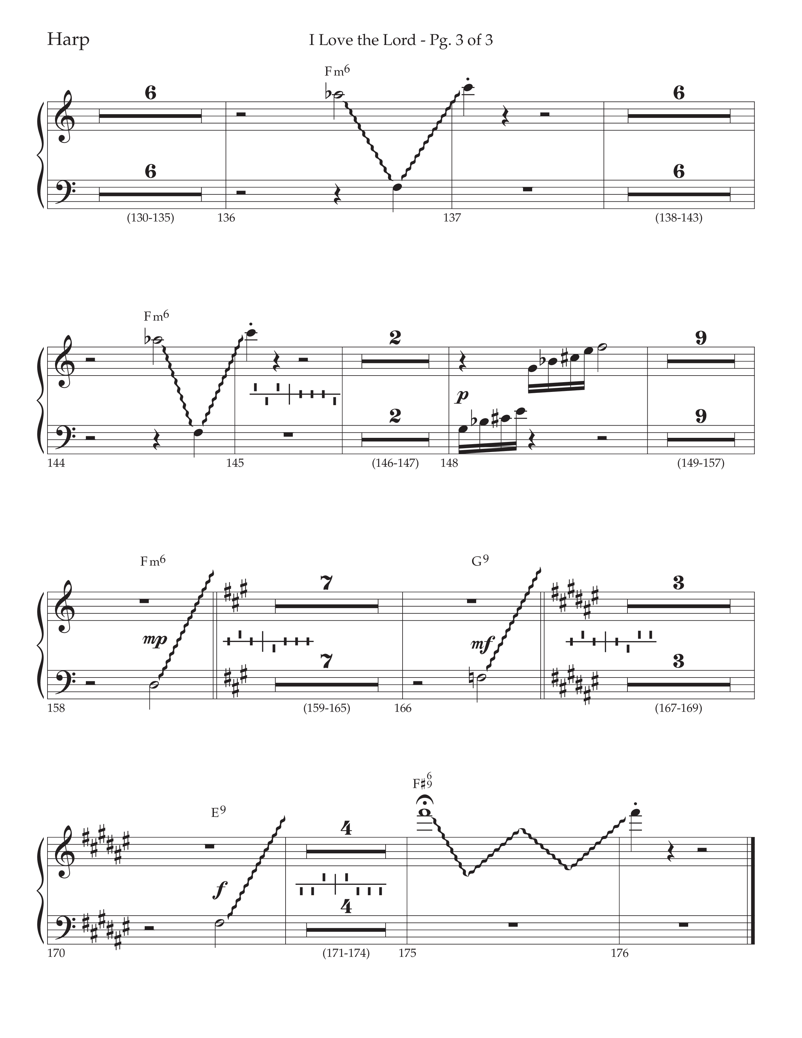 I Love The Lord (with Total Praise) (Choral Anthem SATB) Harp (Lifeway Choral / Arr. Bradley Knight)