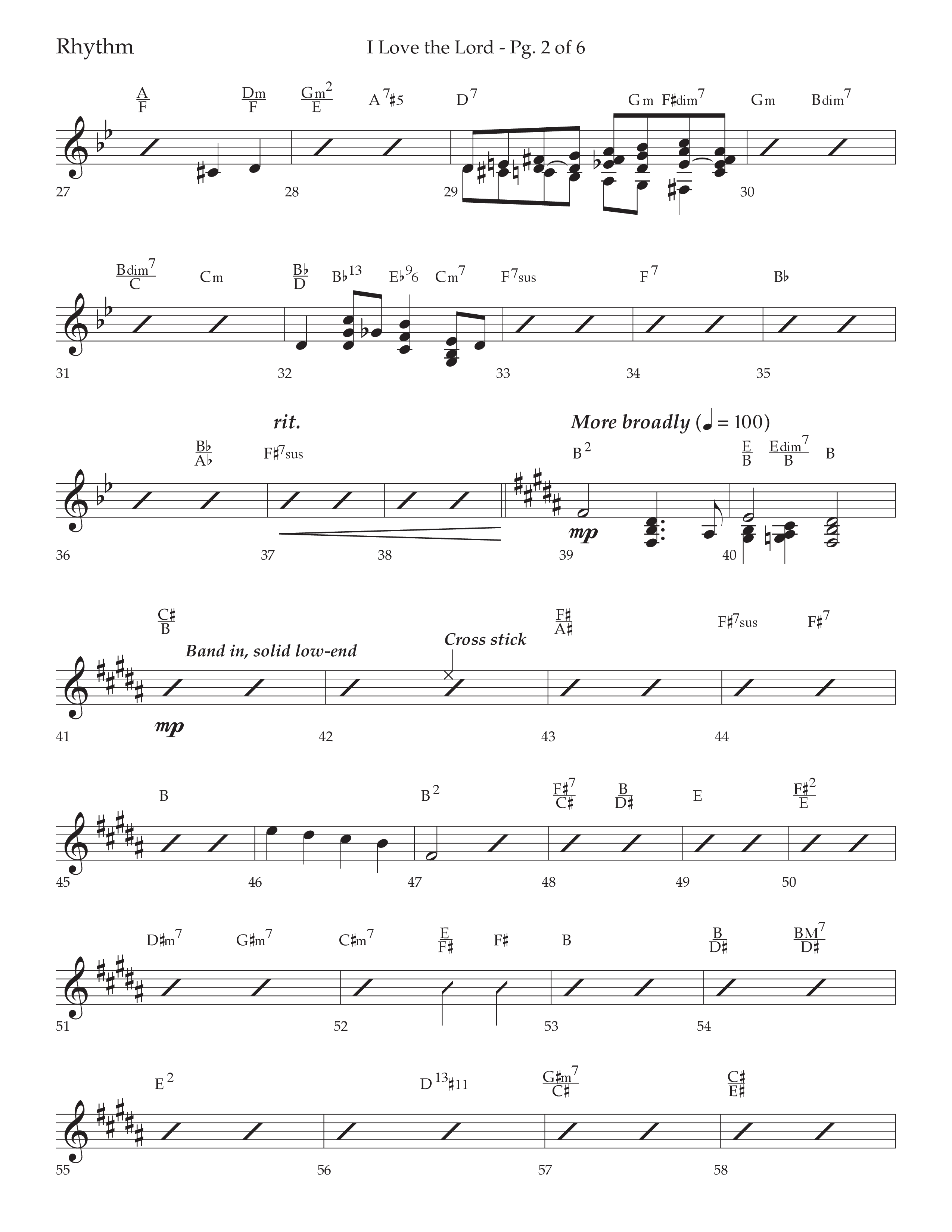 I Love The Lord (with Total Praise) (Choral Anthem SATB) Rhythm Chart (Lifeway Choral / Arr. Bradley Knight)