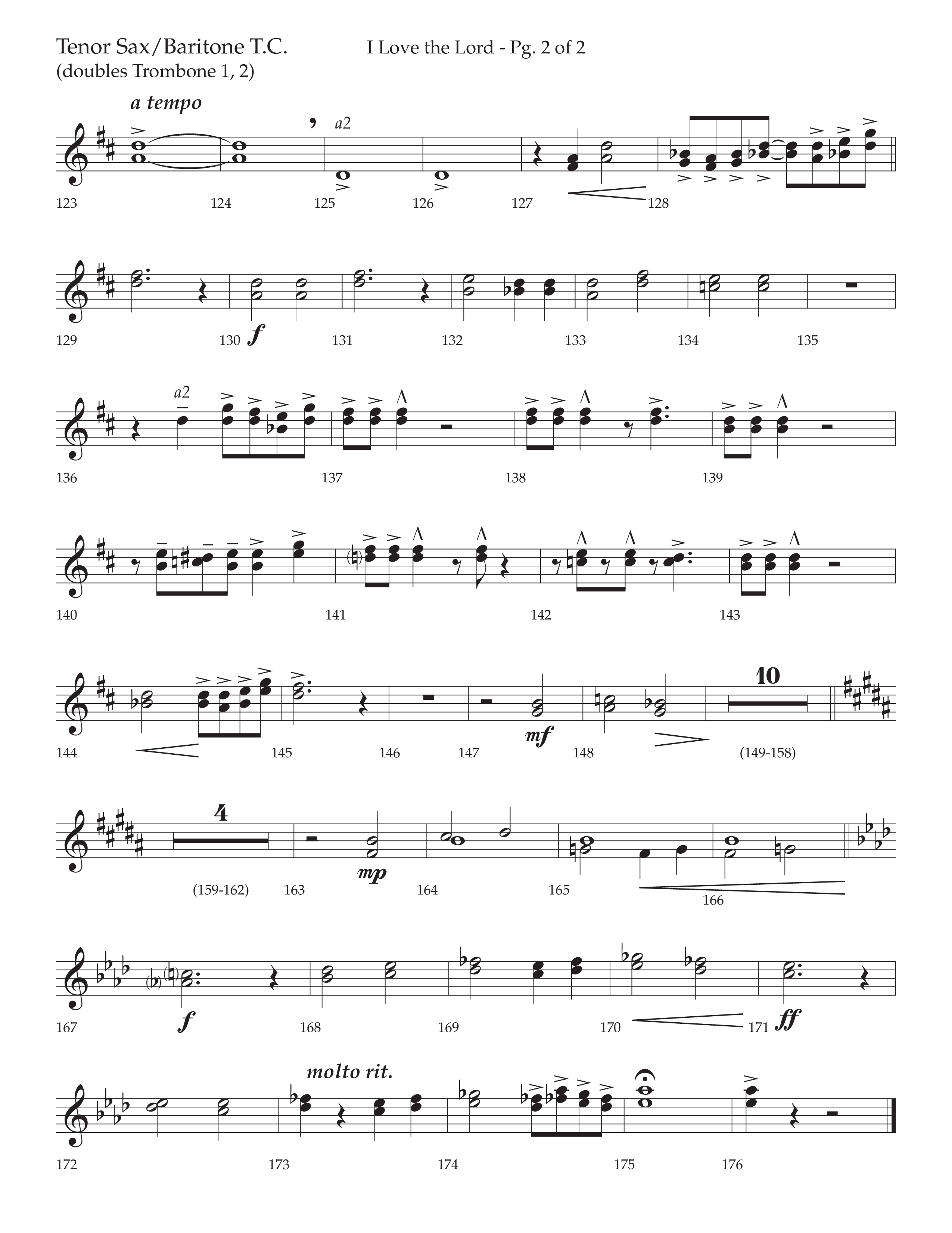 I Love The Lord (with Total Praise) (Choral Anthem SATB) Tenor Sax/Baritone T.C. (Lifeway Choral / Arr. Bradley Knight)