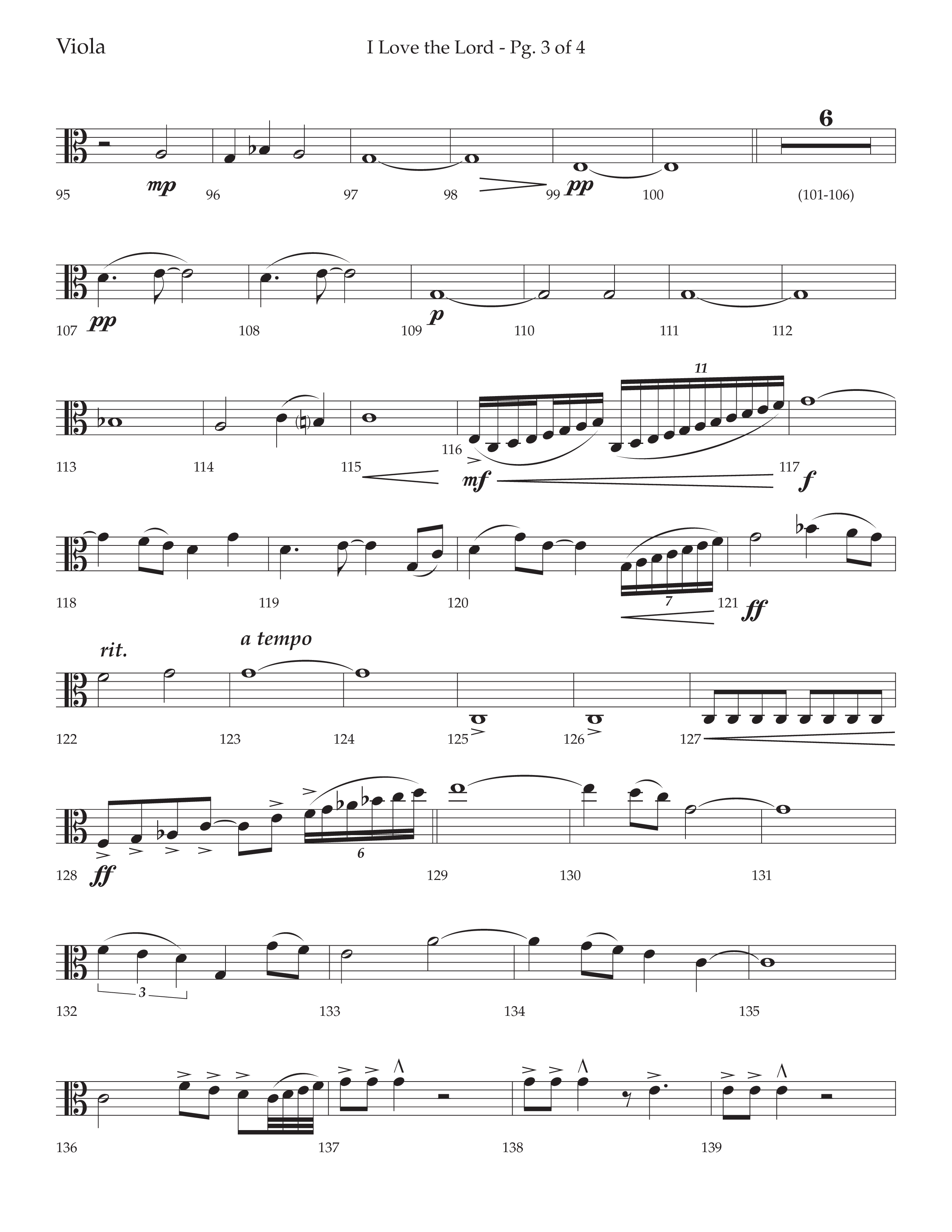 I Love The Lord (with Total Praise) (Choral Anthem SATB) Viola (Lifeway Choral / Arr. Bradley Knight)