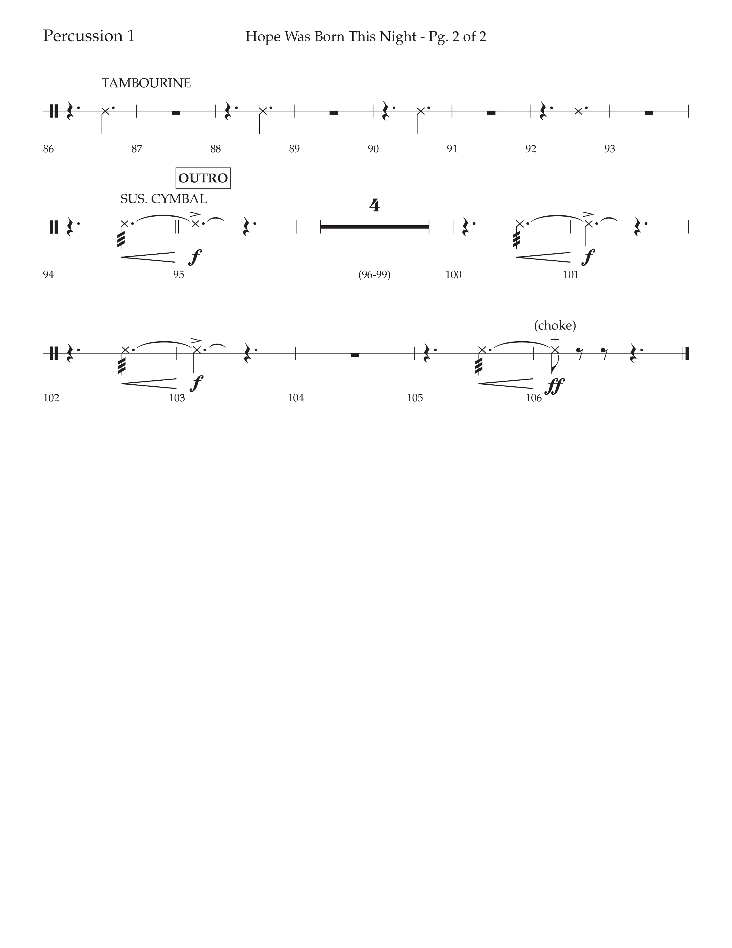 Hope Was Born This Night (Choral Anthem SATB) Percussion (Lifeway Worship / Arr. David Wise)