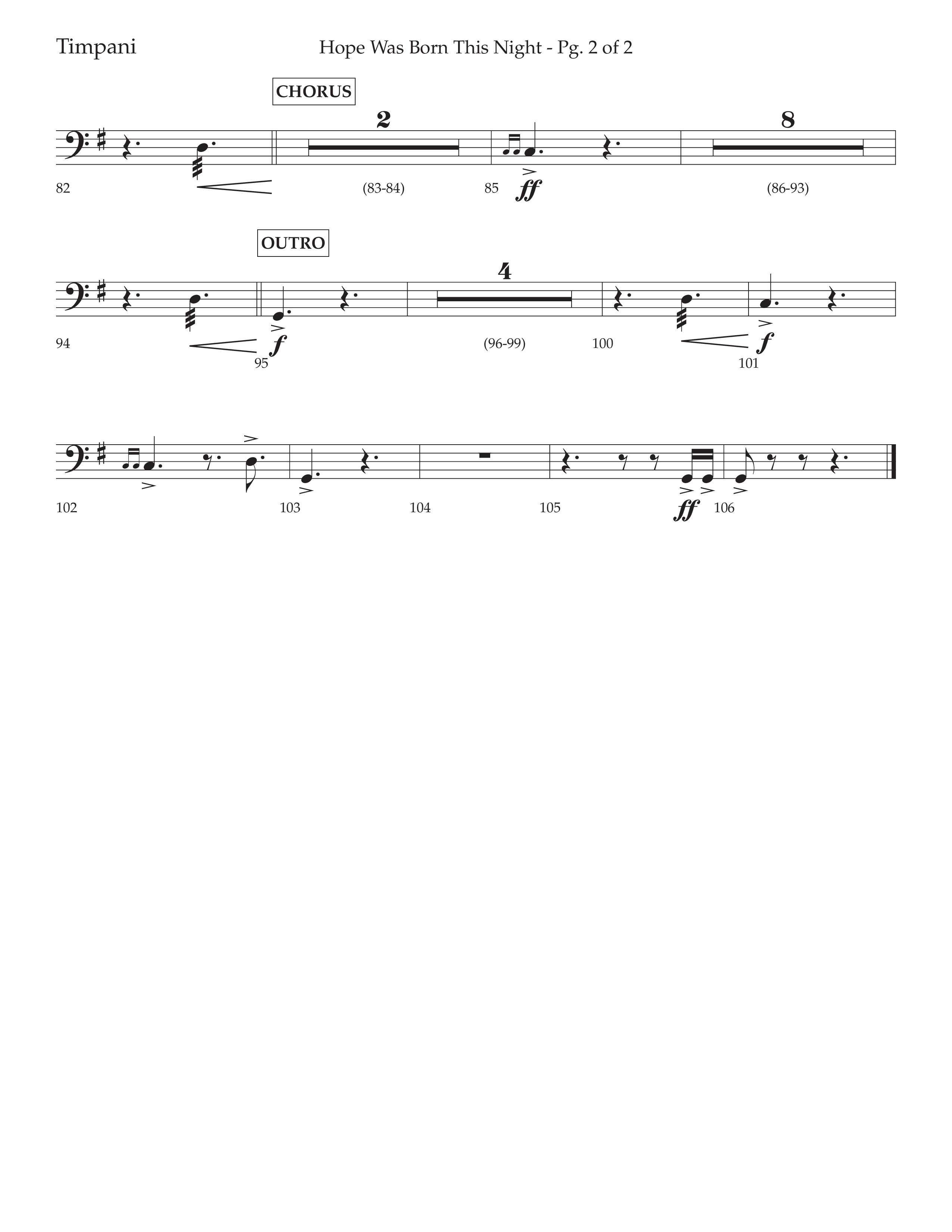 Hope Was Born This Night (Choral Anthem SATB) Timpani (Lifeway Worship / Arr. David Wise)