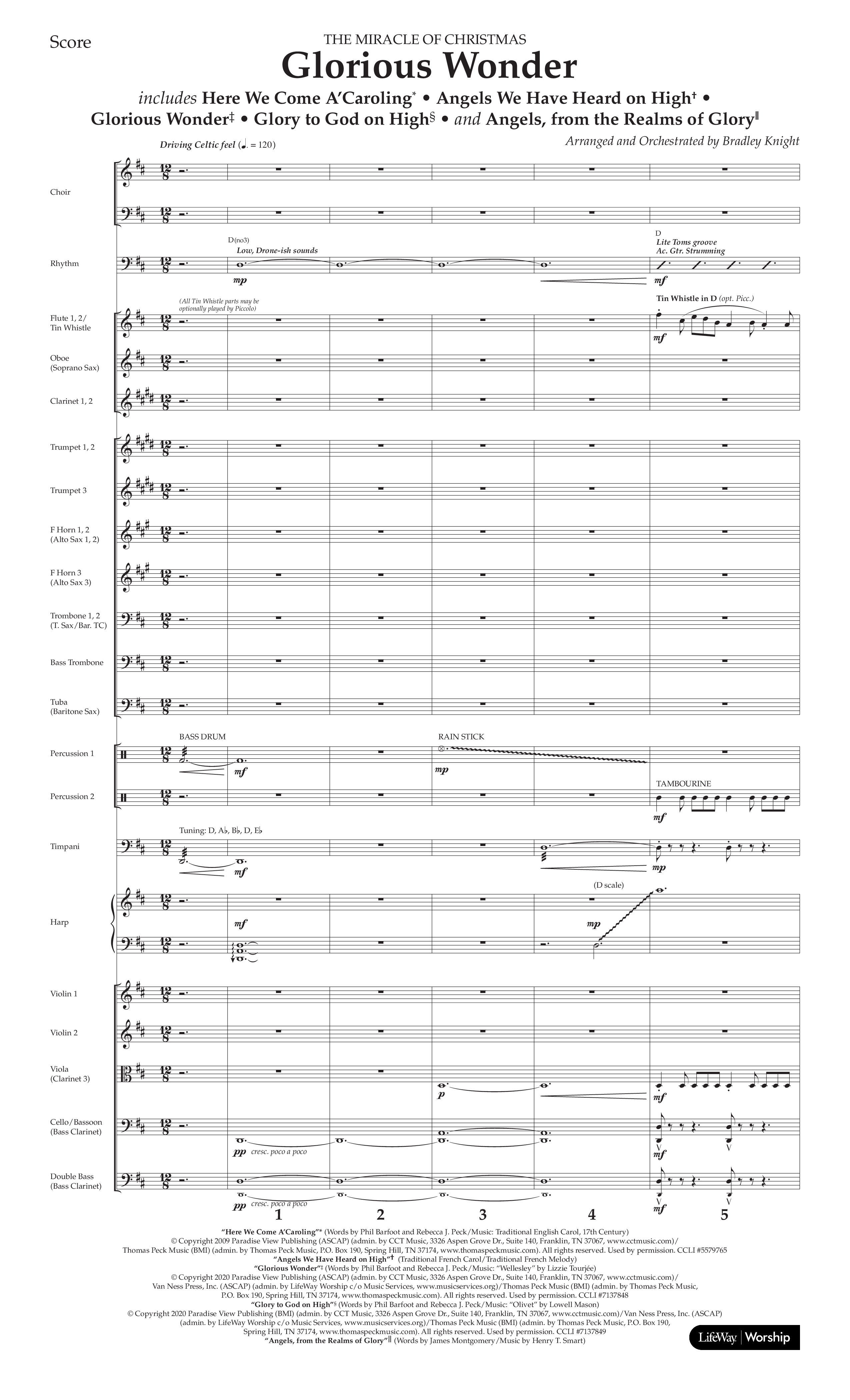 Glorious Wonder (Choral Anthem SATB) Orchestration (Lifeway Choral / Arr. Bradley Knight)