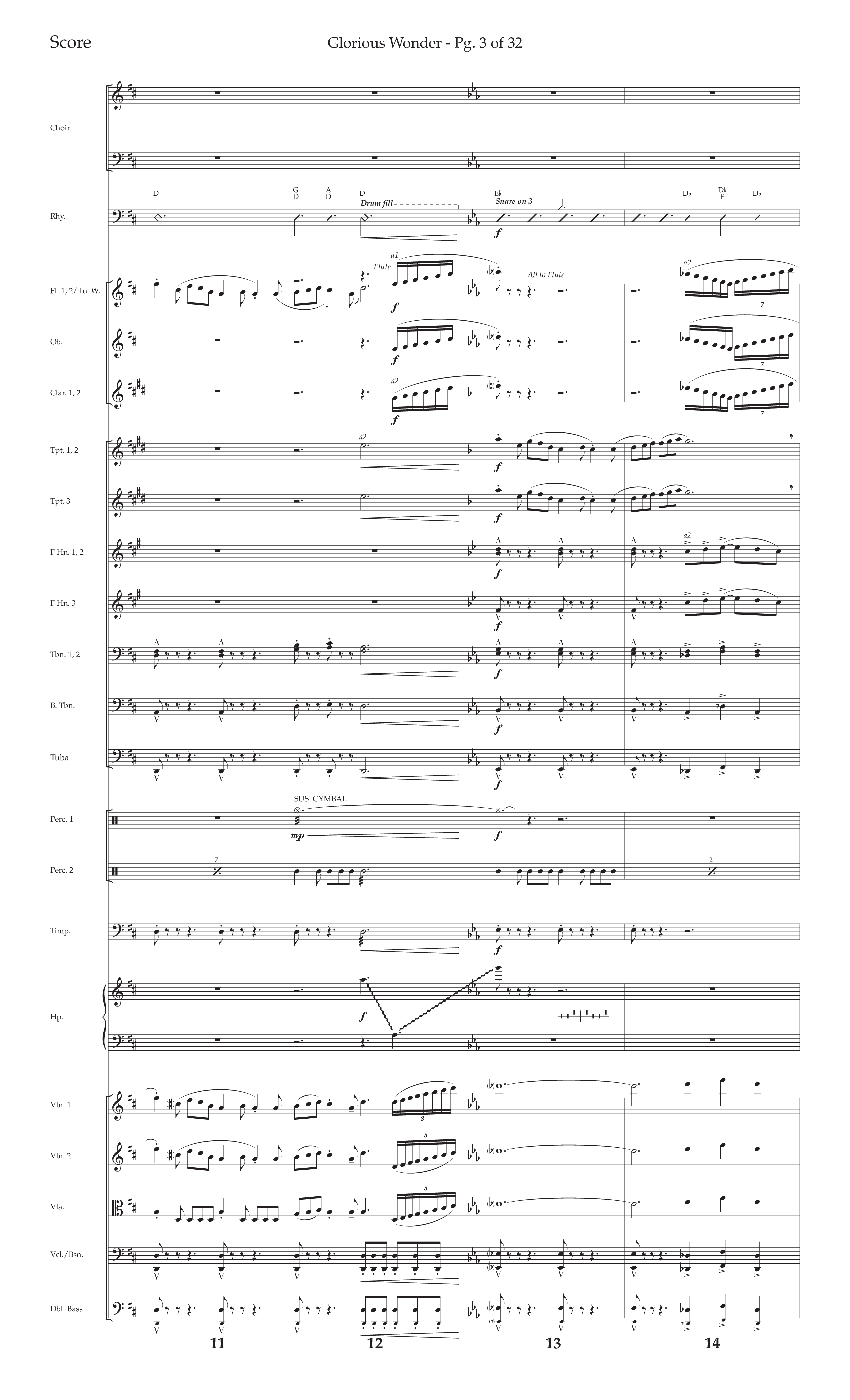 Glorious Wonder (Choral Anthem SATB) Orchestration (Lifeway Choral / Arr. Bradley Knight)