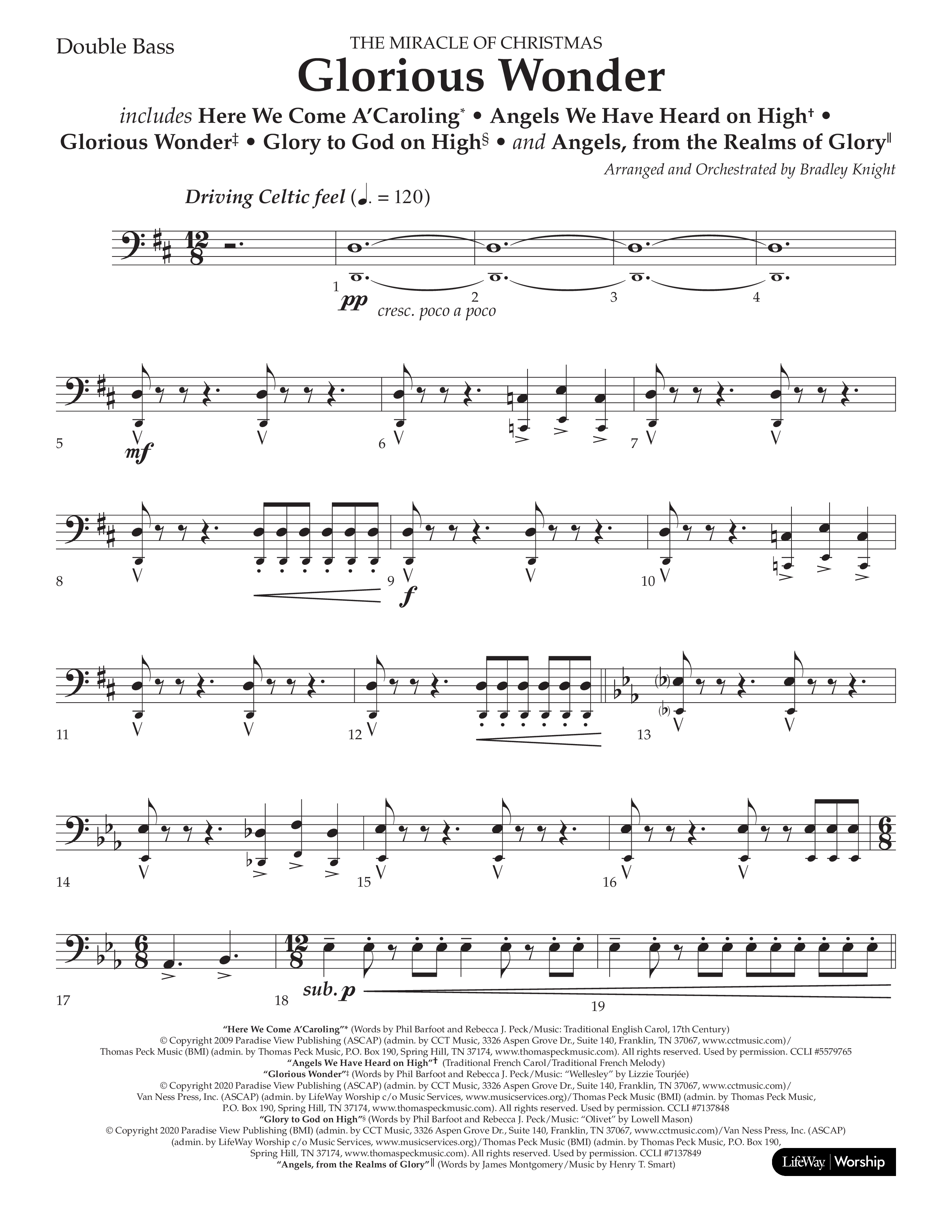 Glorious Wonder (Choral Anthem SATB) Double Bass (Lifeway Choral / Arr. Bradley Knight)