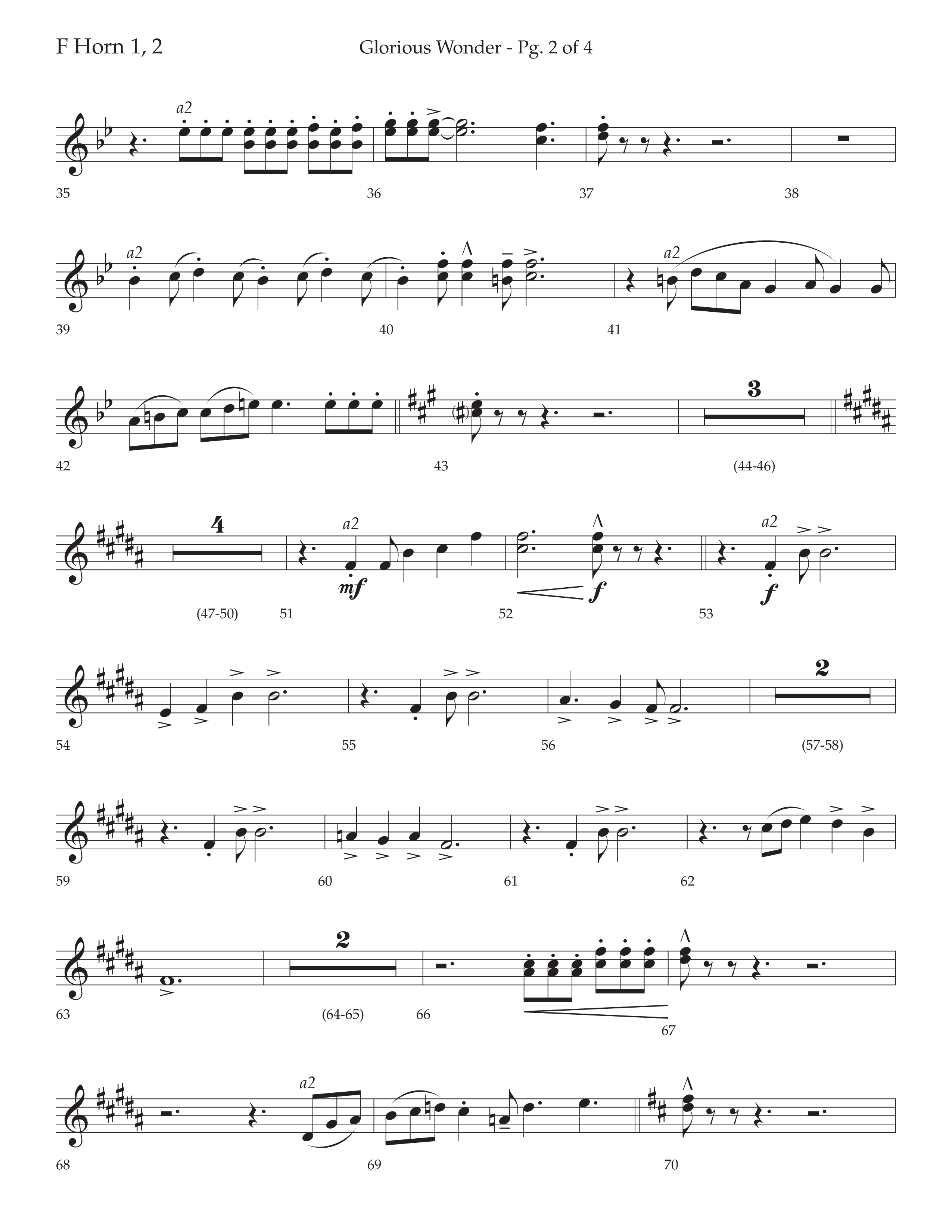 Glorious Wonder (Choral Anthem SATB) French Horn 1/2 (Lifeway Choral / Arr. Bradley Knight)