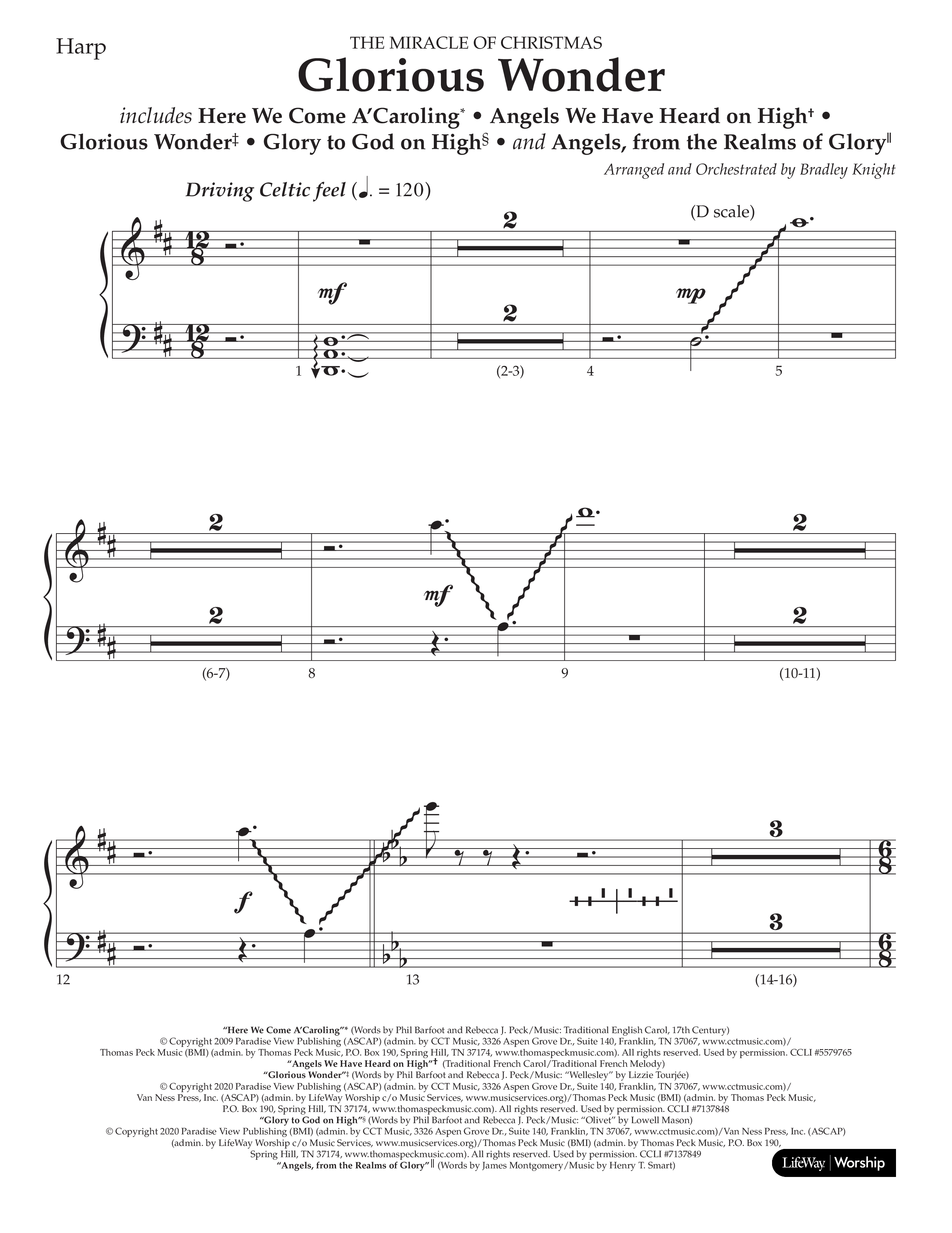 Glorious Wonder (Choral Anthem SATB) Harp (Lifeway Choral / Arr. Bradley Knight)