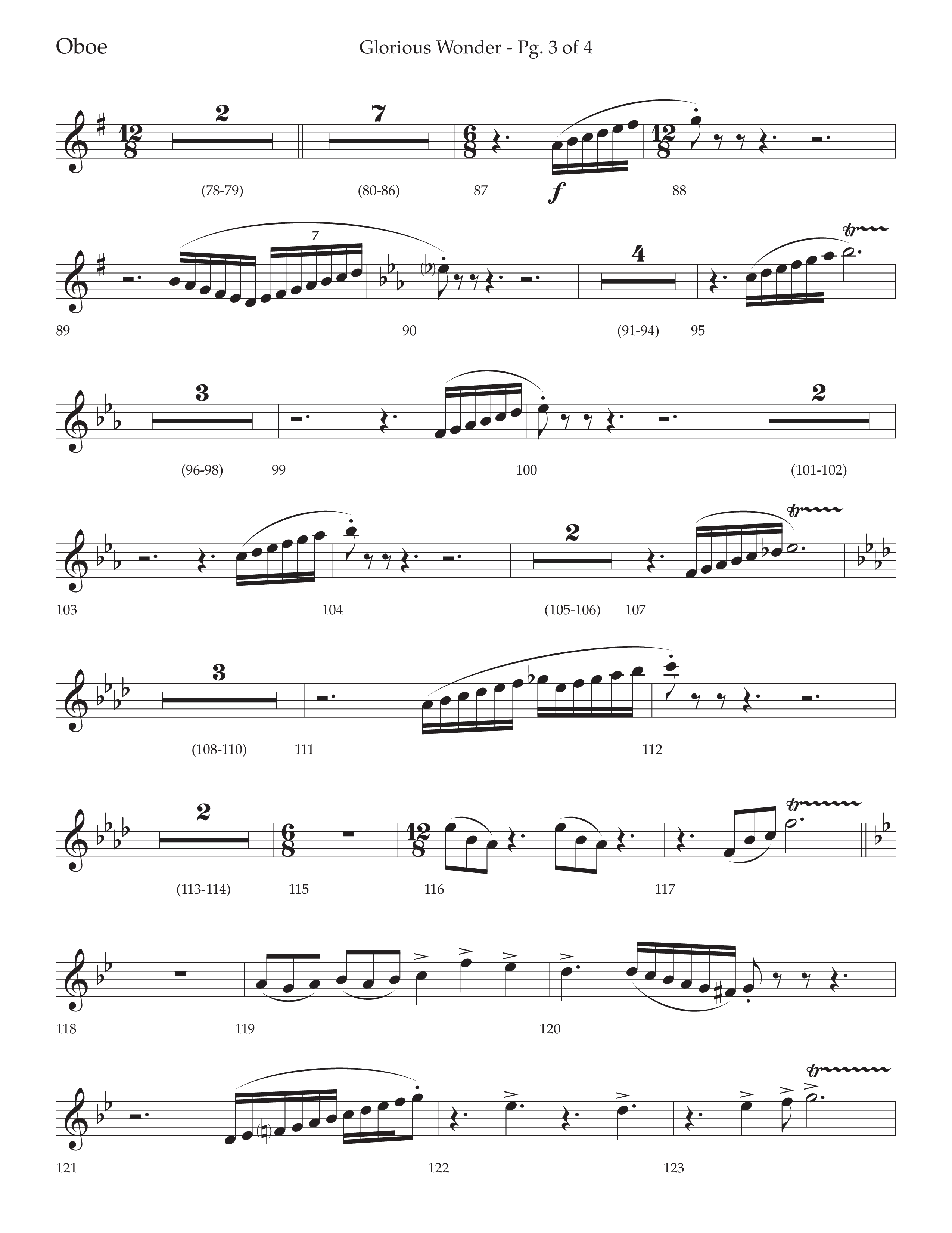 Glorious Wonder (Choral Anthem SATB) Oboe (Lifeway Choral / Arr. Bradley Knight)