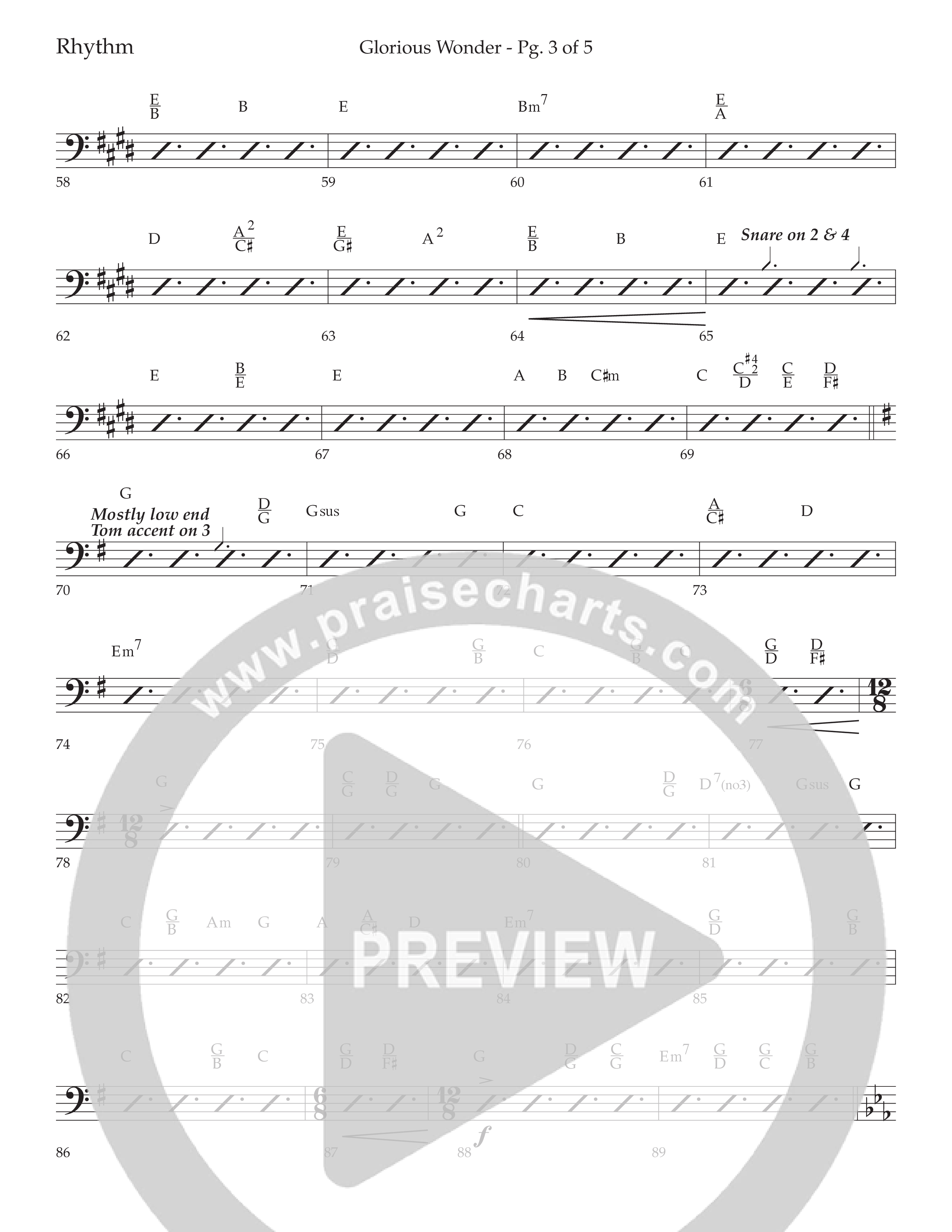 Glorious Wonder (Choral Anthem SATB) Lead Melody & Rhythm (Lifeway Choral / Arr. Bradley Knight)