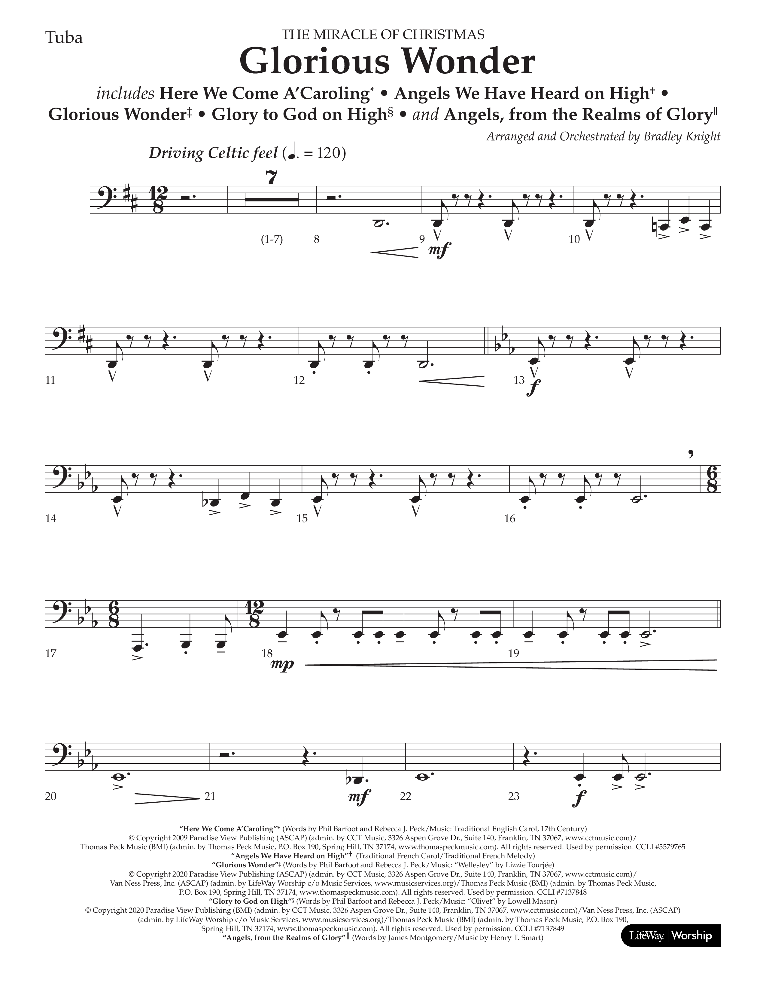 Glorious Wonder (Choral Anthem SATB) Tuba (Lifeway Choral / Arr. Bradley Knight)