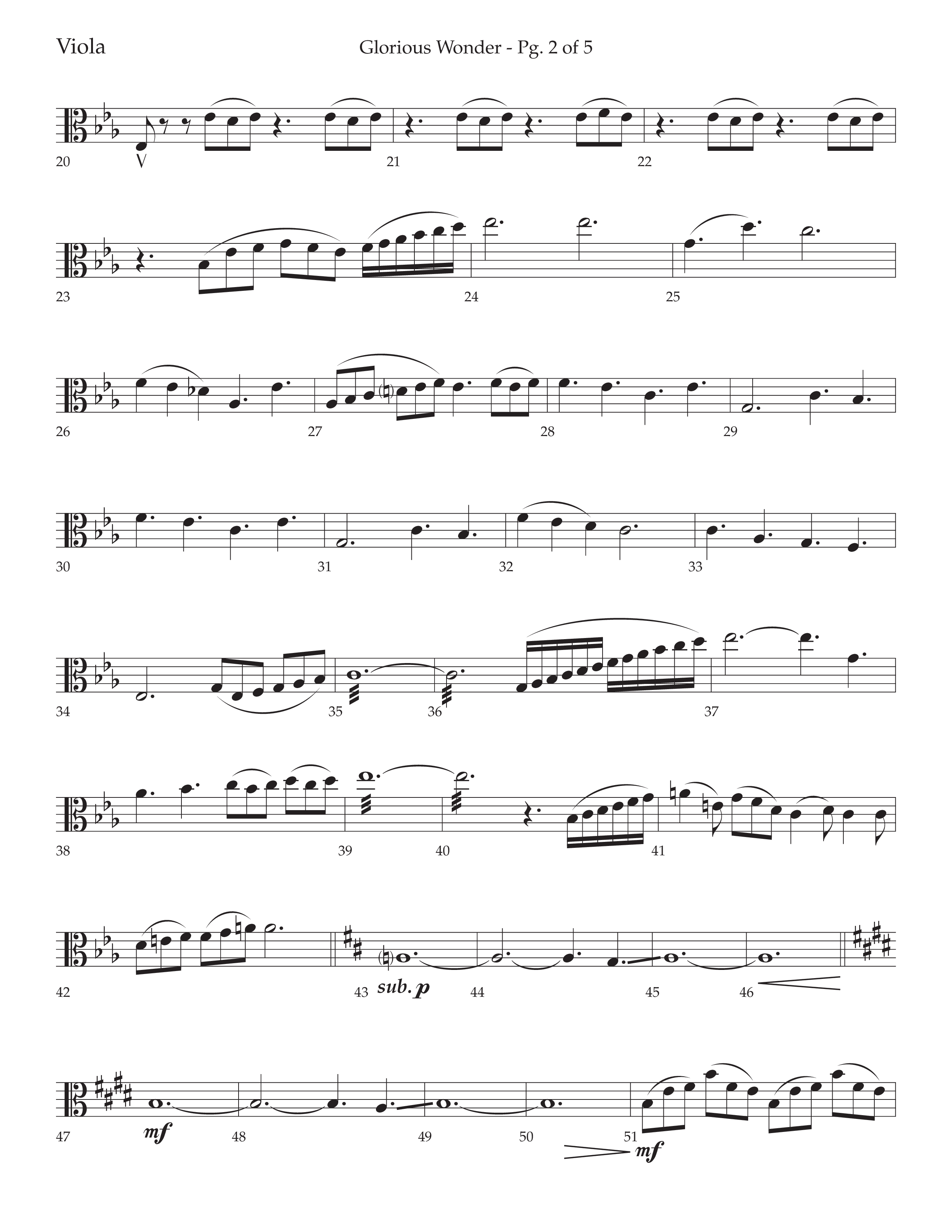 Glorious Wonder (Choral Anthem SATB) Viola (Lifeway Choral / Arr. Bradley Knight)