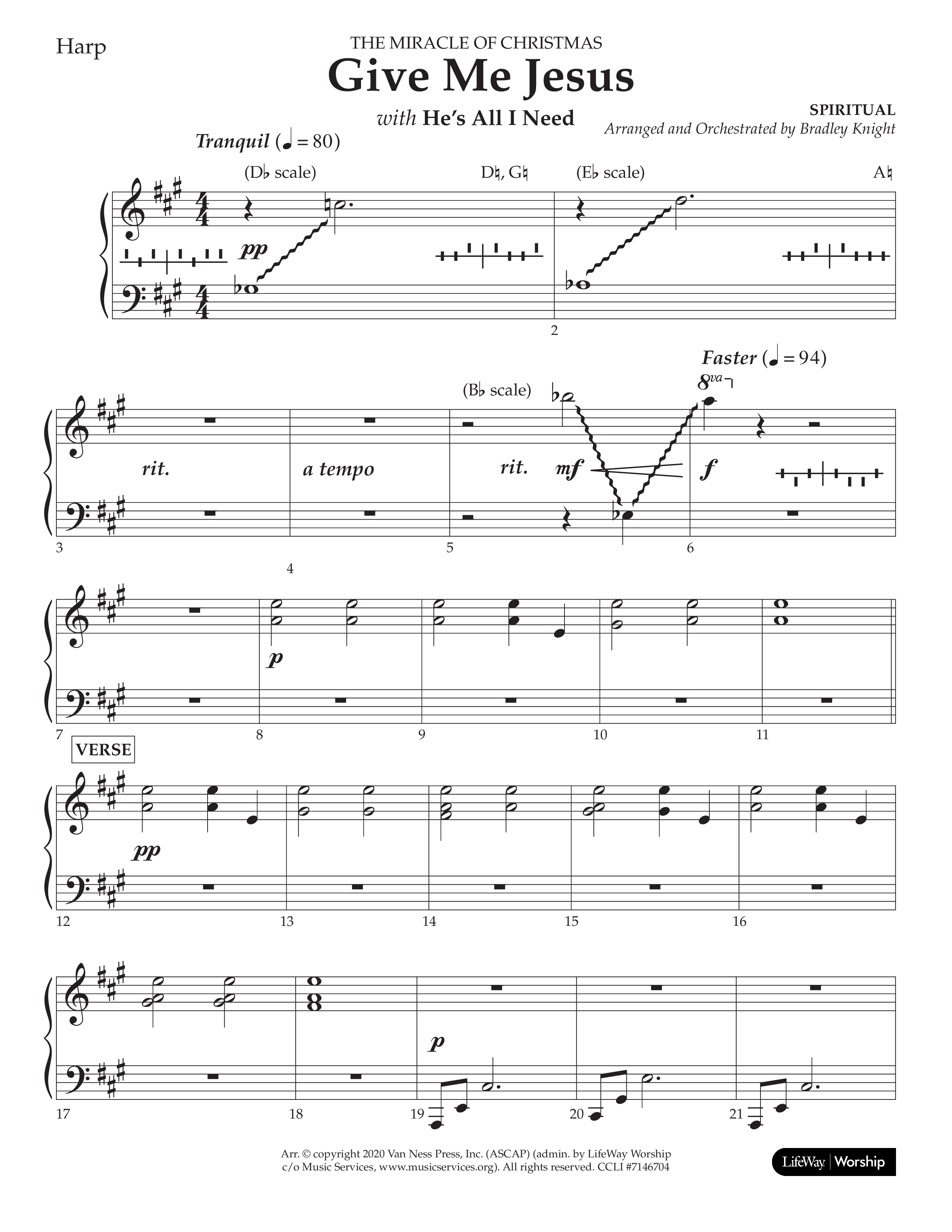 Give Me Jesus (With He's All I Need) (Choral Anthem SATB) Harp (Lifeway Choral / Arr. Bradley Knight)