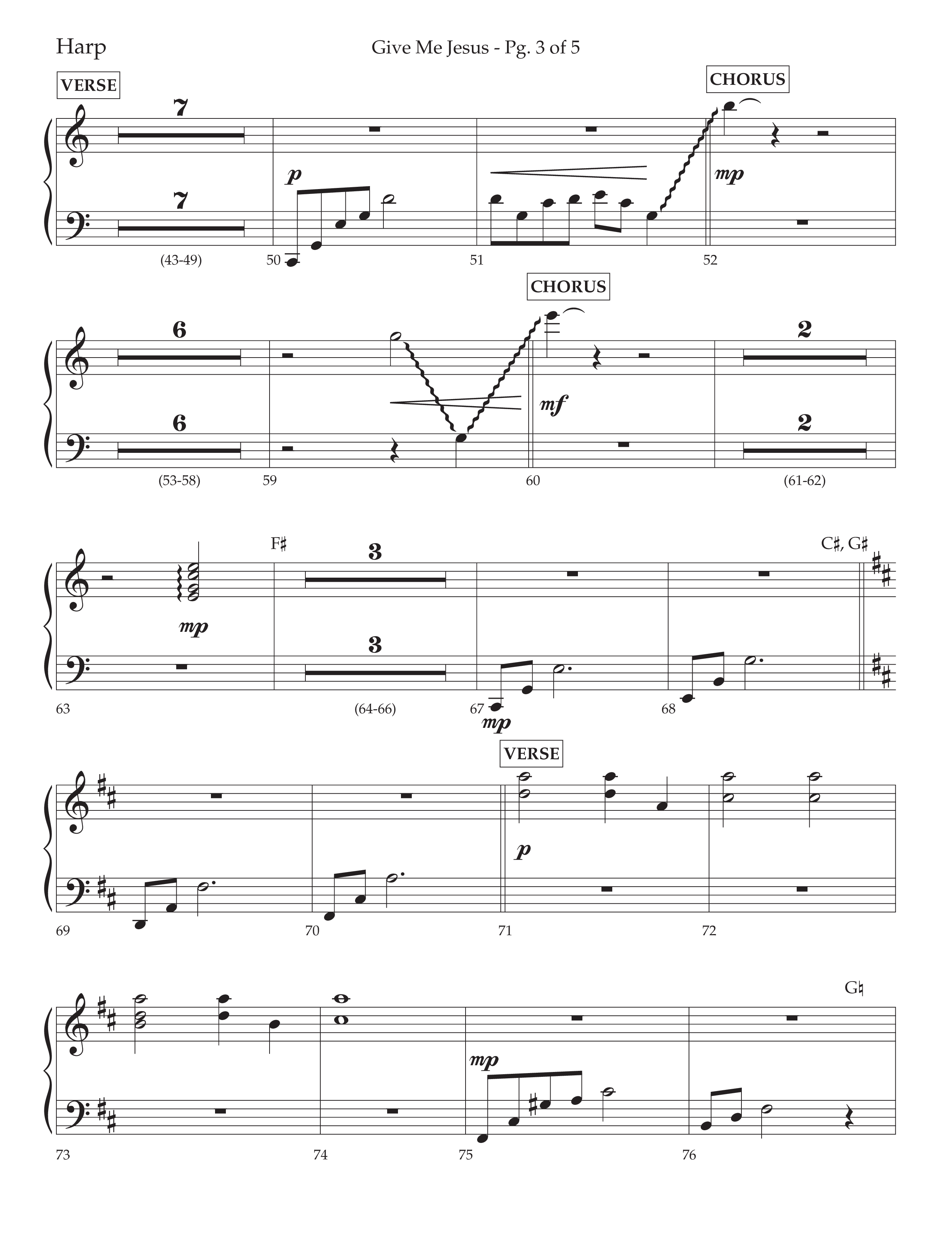 Give Me Jesus (With He's All I Need) (Choral Anthem SATB) Harp (Lifeway Choral / Arr. Bradley Knight)