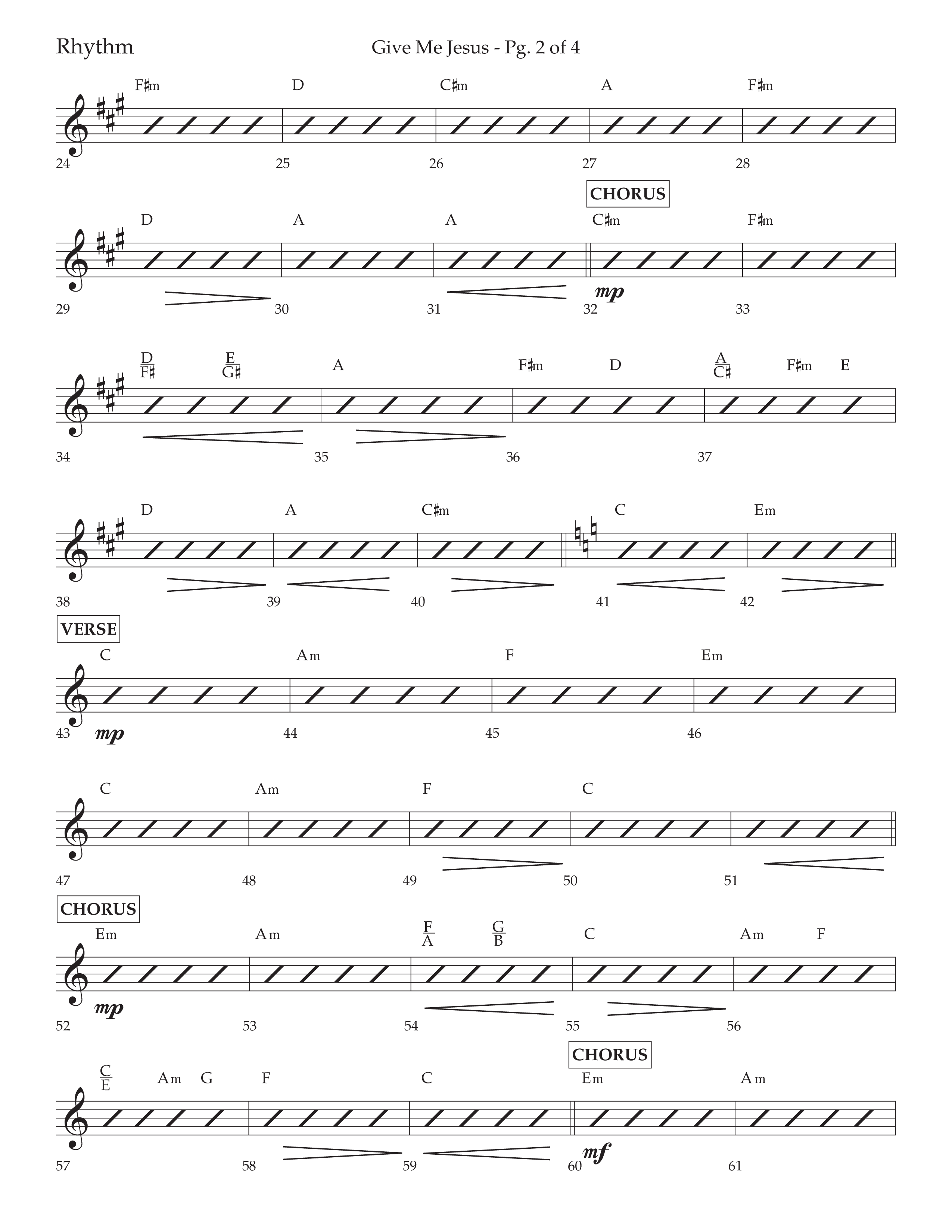 Give Me Jesus (With He's All I Need) (Choral Anthem SATB) Rhythm Chart (Lifeway Choral / Arr. Bradley Knight)