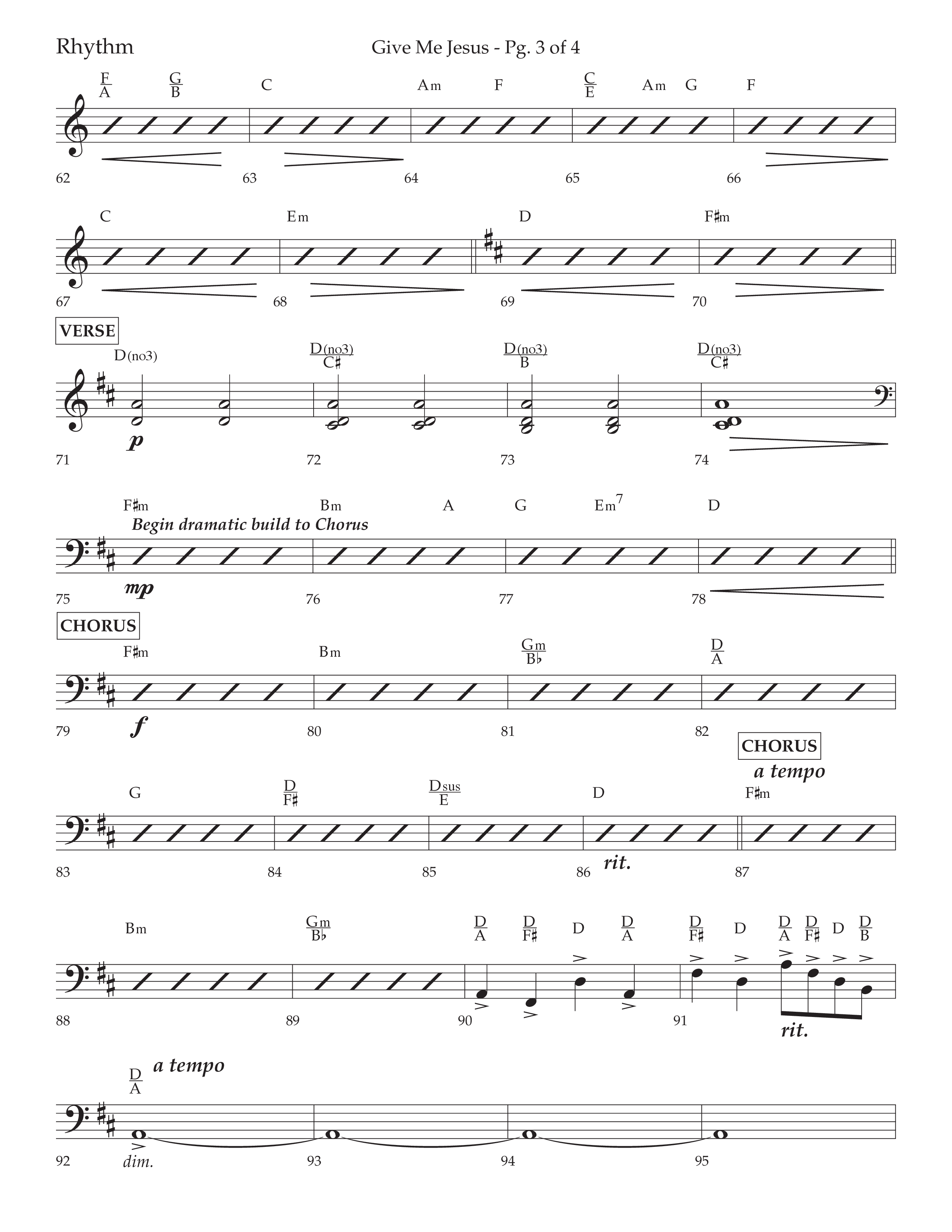 Give Me Jesus (With He's All I Need) (Choral Anthem SATB) Rhythm Chart (Lifeway Choral / Arr. Bradley Knight)