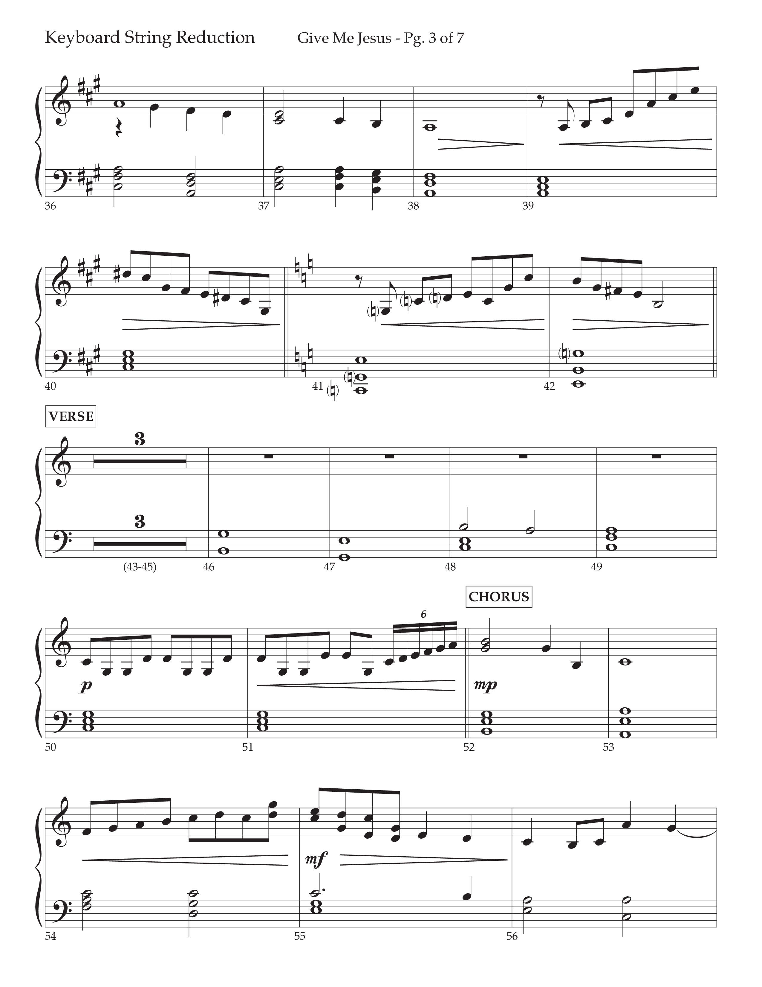 Give Me Jesus (With He's All I Need) (Choral Anthem SATB) String Reduction (Lifeway Choral / Arr. Bradley Knight)