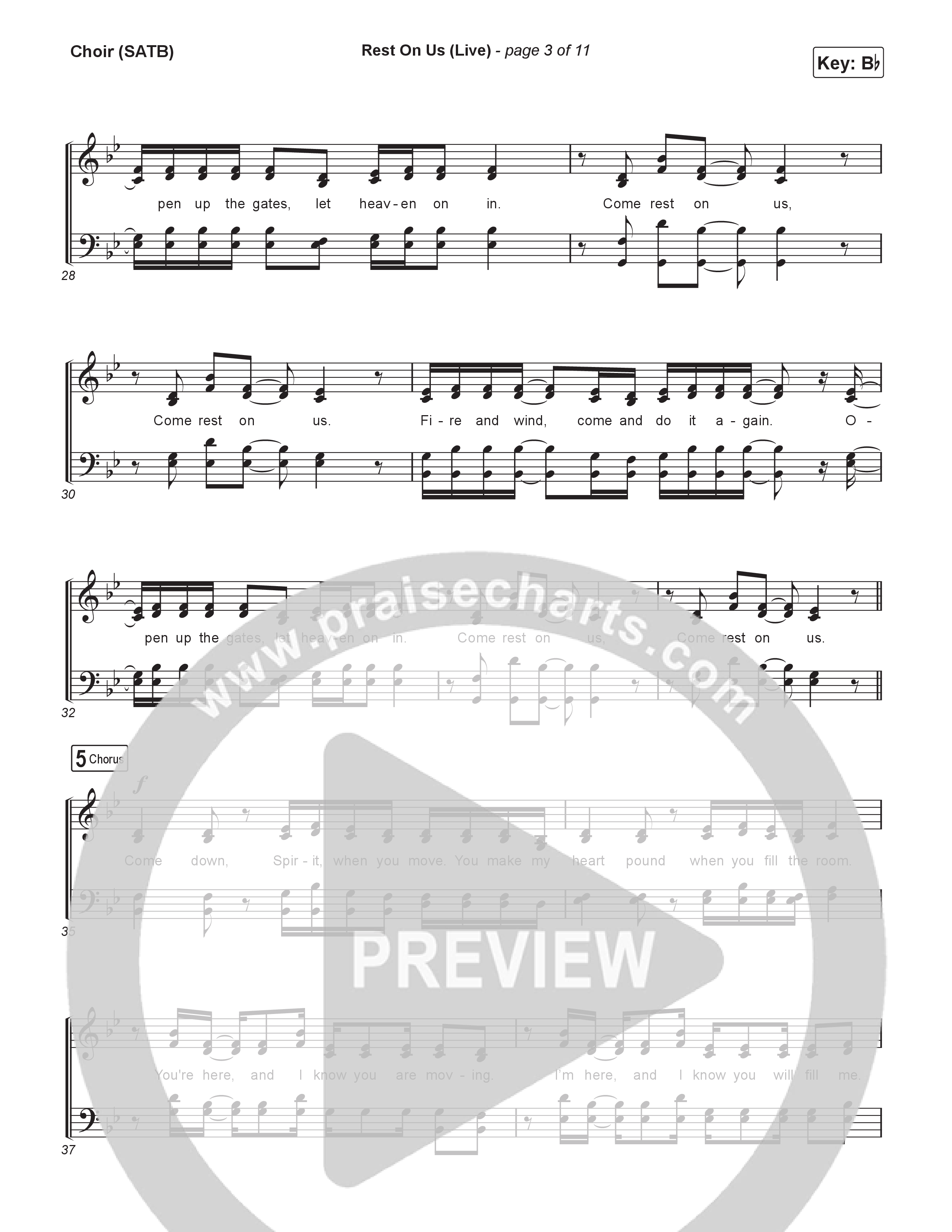 Rest On Us (Live) Vocal Sheet (SATB) (Housefires)