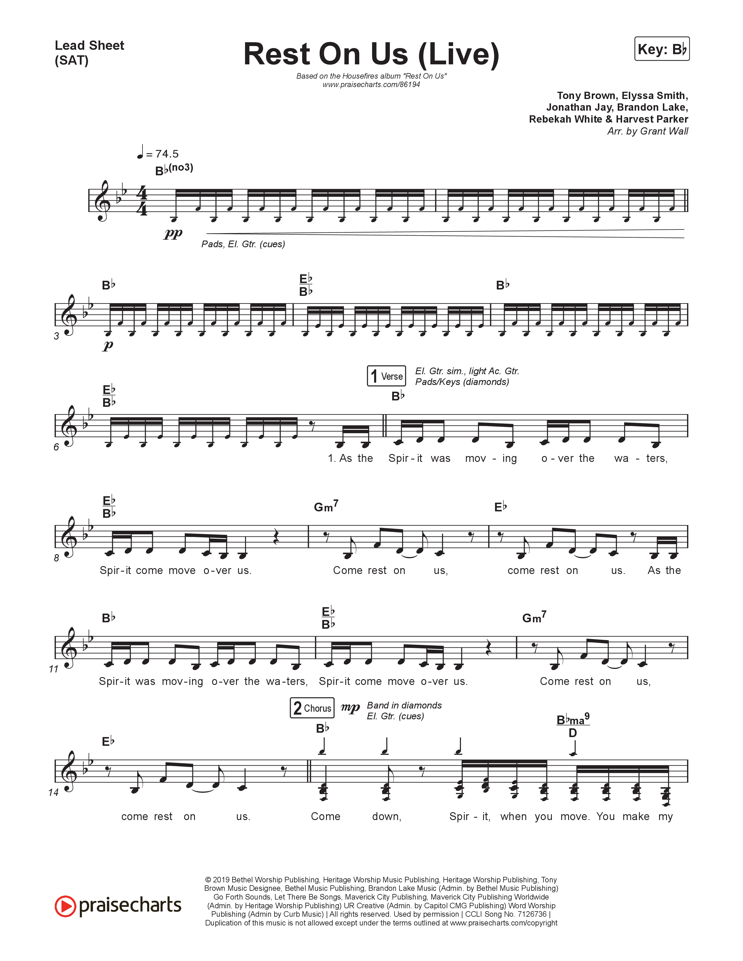 Rest On Us (Live) Lead Sheet (SAT) (Housefires)