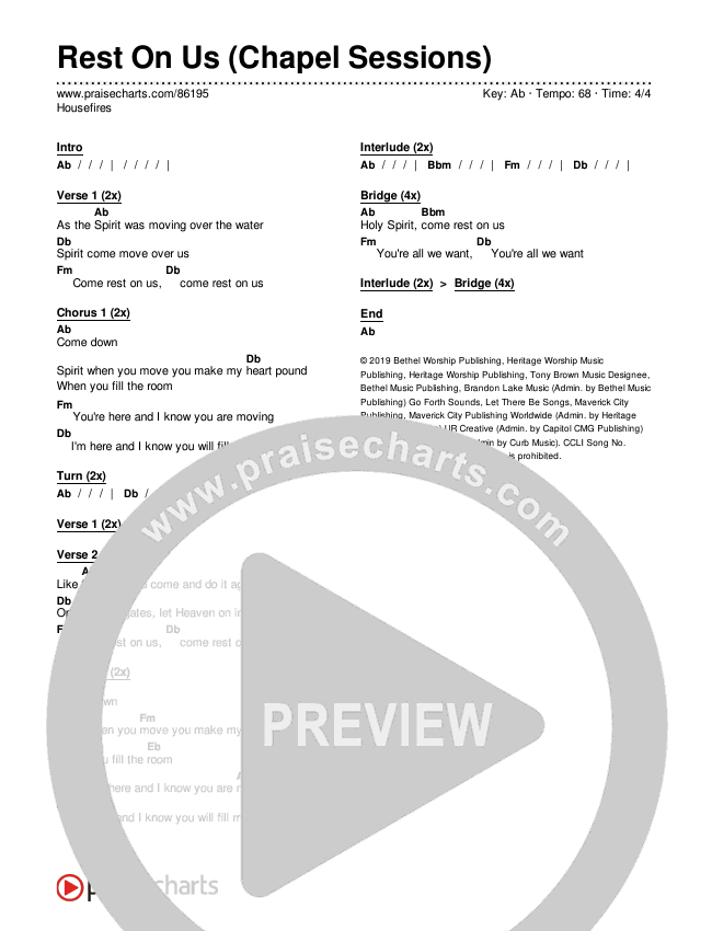 Rest On Us (Chapel Sessions) Chords & Lyrics (Housefires)