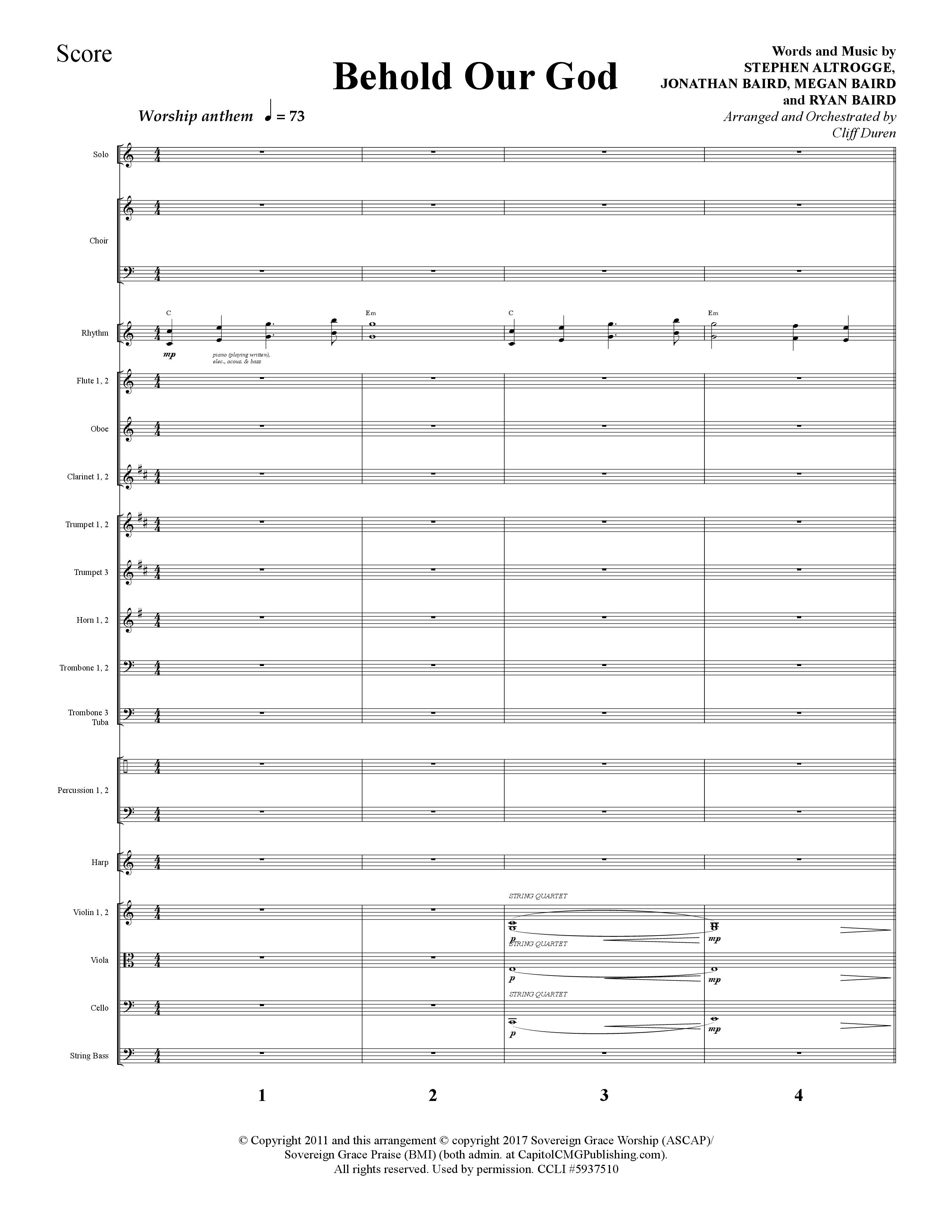 The Story Of Christmas (13 Song Choral Collection) Song 12 (Orchestration) (Lifeway Choral / Arr. Cliff Duren)