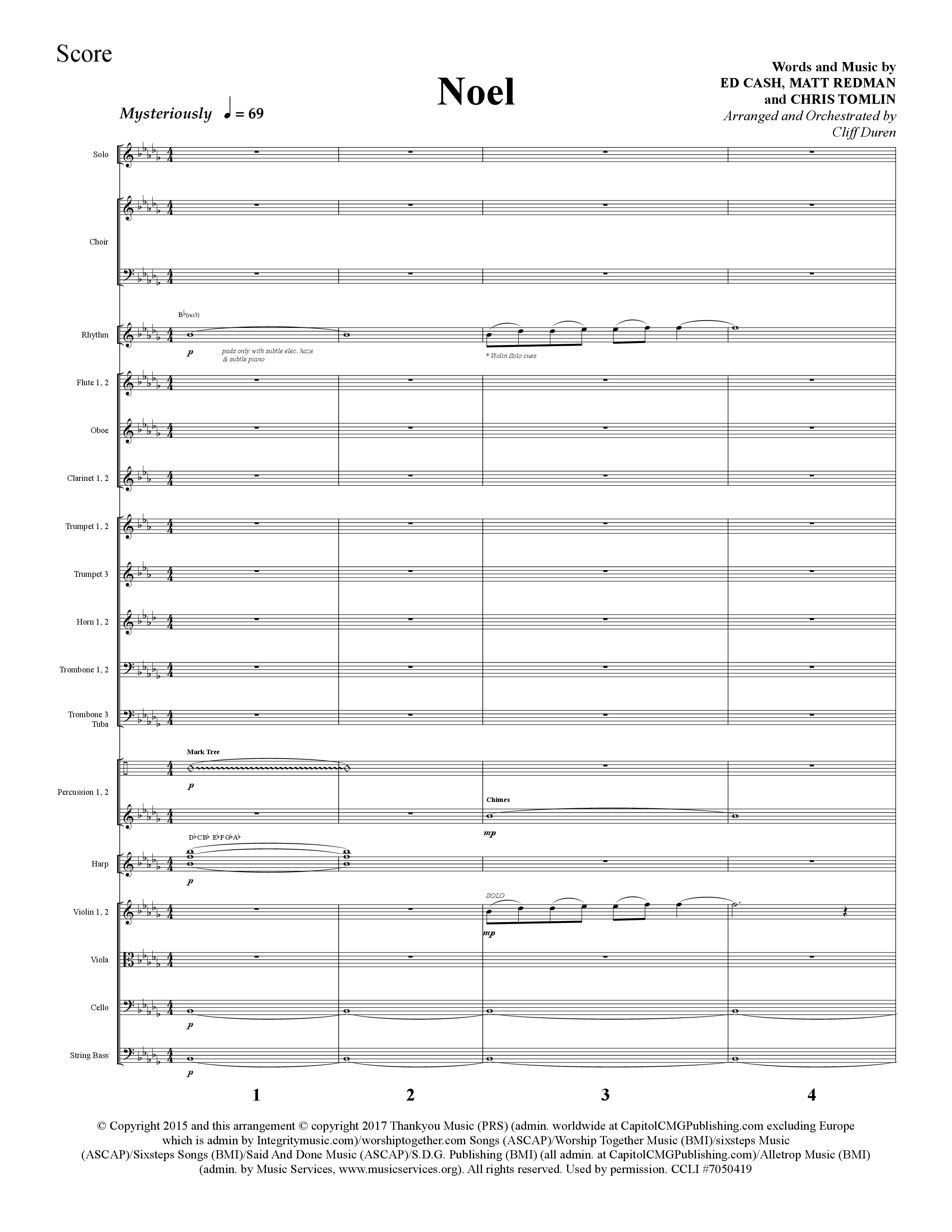 The Story Of Christmas (13 Song Choral Collection) Song 3 (Orchestration) (Lifeway Choral / Arr. Cliff Duren)