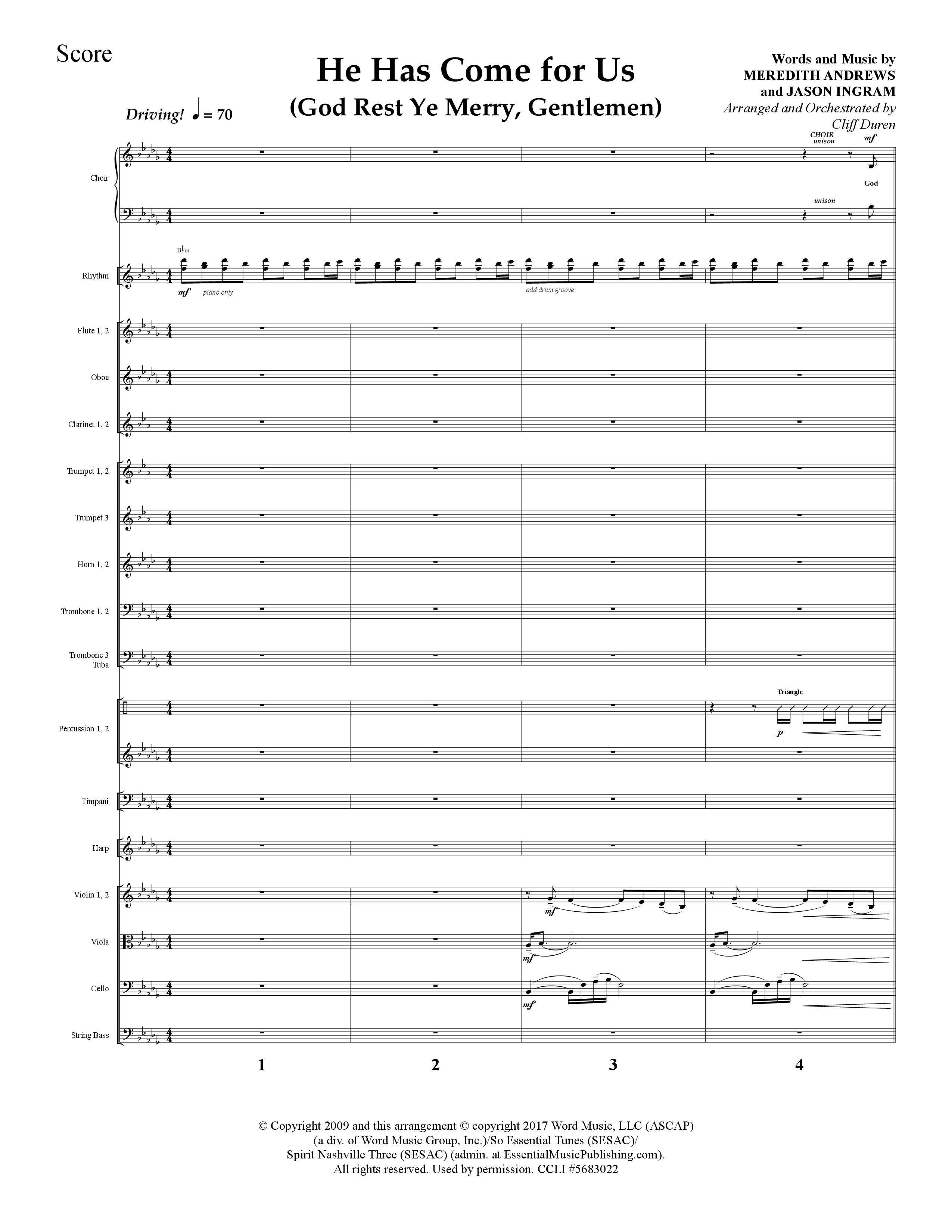 The Story Of Christmas (13 Song Choral Collection) Song 4 (Orchestration) (Lifeway Choral / Arr. Cliff Duren)