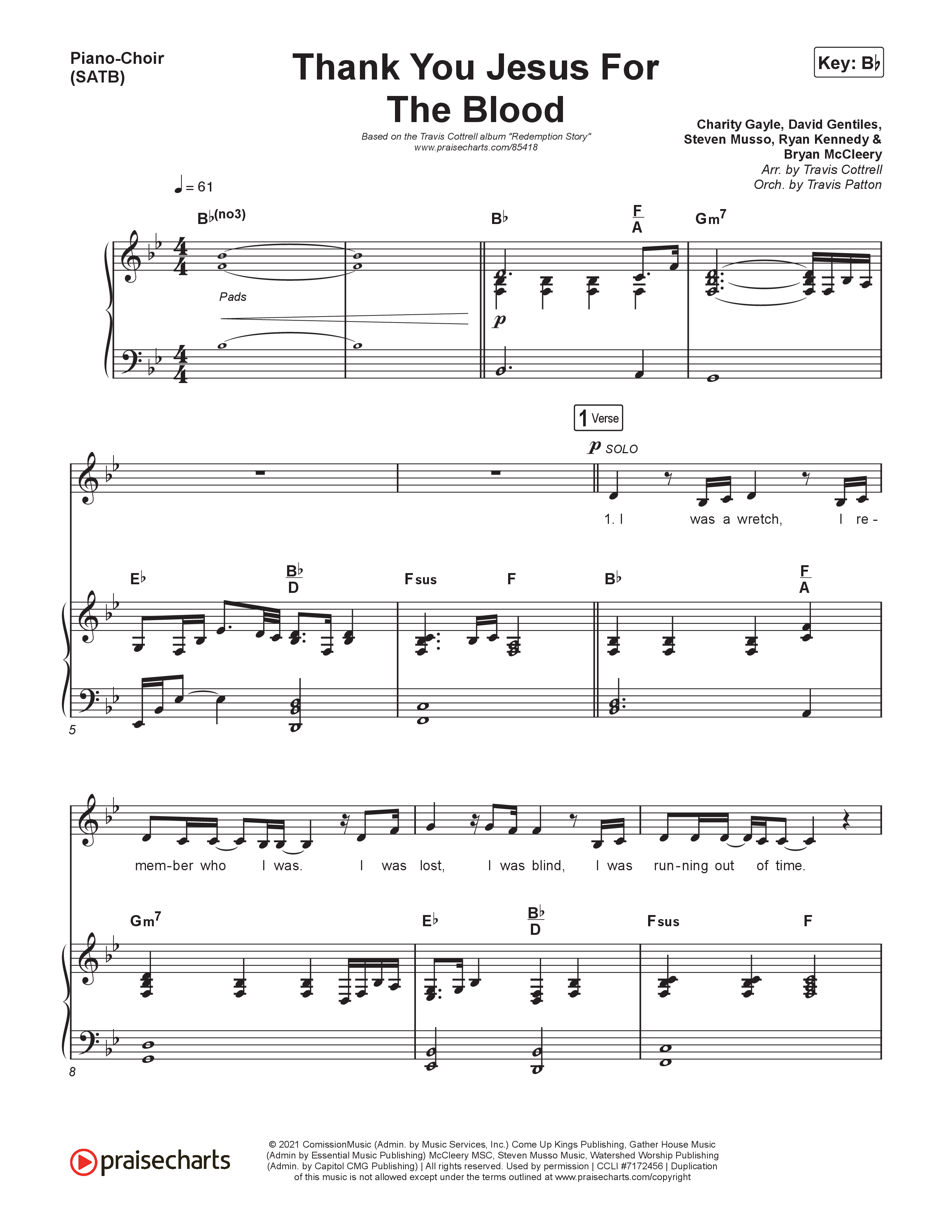 Redemption Story (9 Song Choral Collection) Song 5 (Piano SATB) (Travis Cottrell)