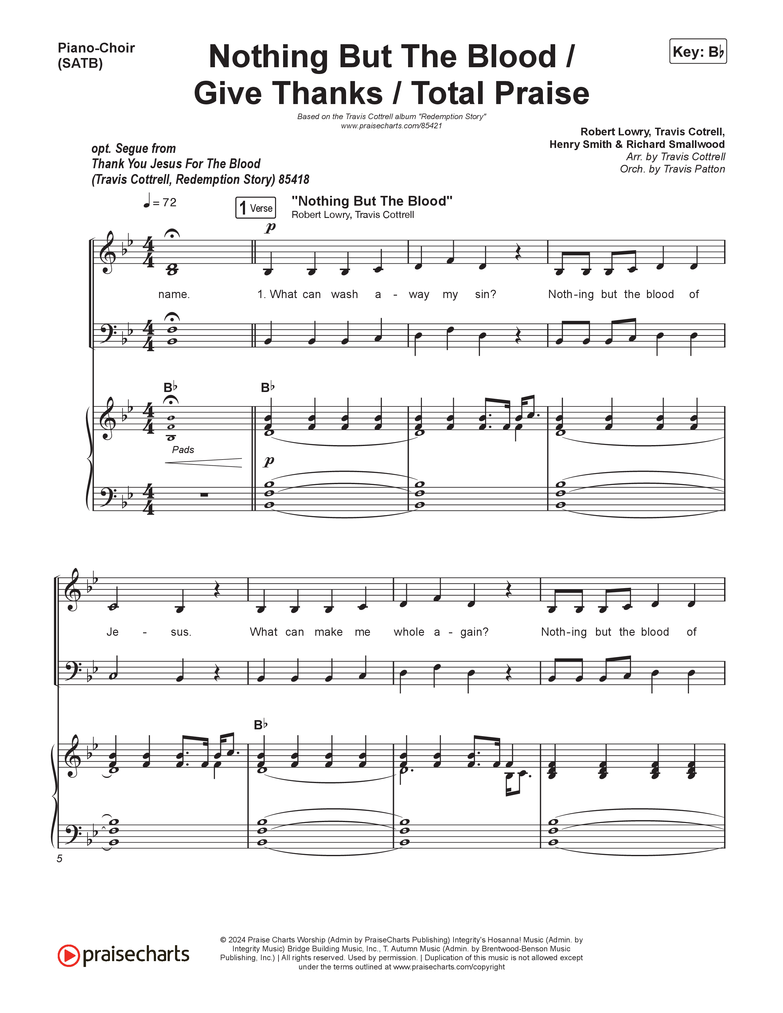 Redemption Story (9 Song Choral Collection) Song 6 (Piano SATB) (Travis Cottrell)