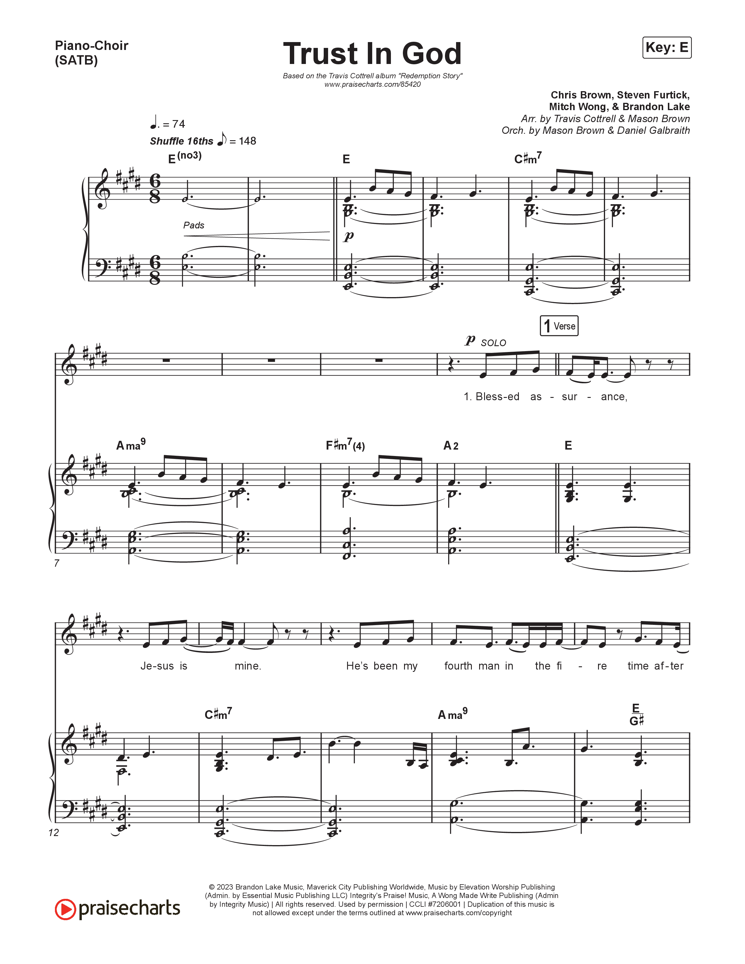 Redemption Story (9 Song Choral Collection) Song 7 (Piano SATB) (Travis Cottrell)