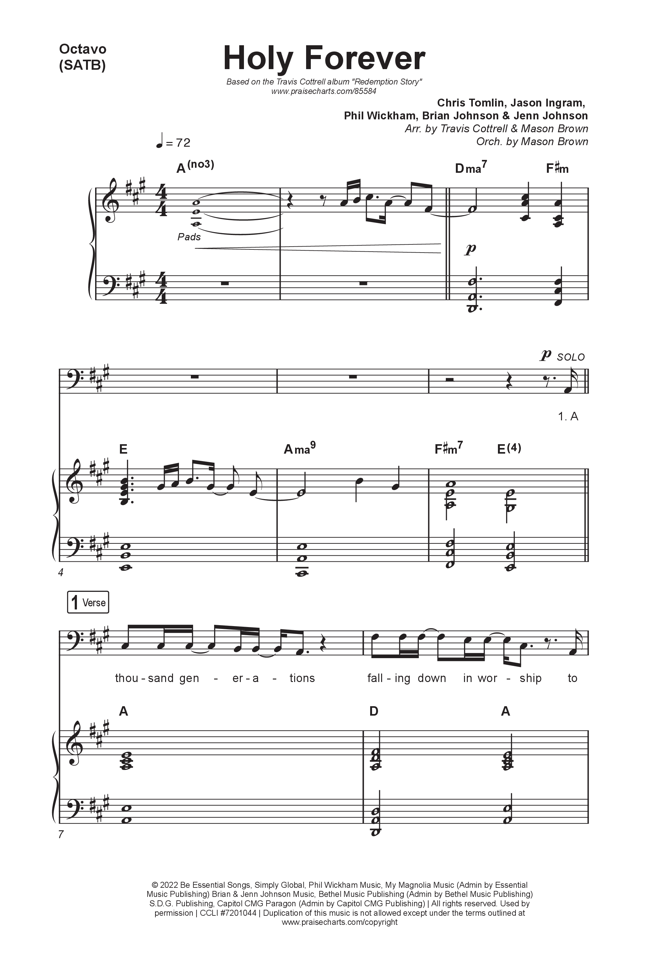 Redemption Story (9 Song Choral Collection) Song 9 (Octavo SATB) (Travis Cottrell)