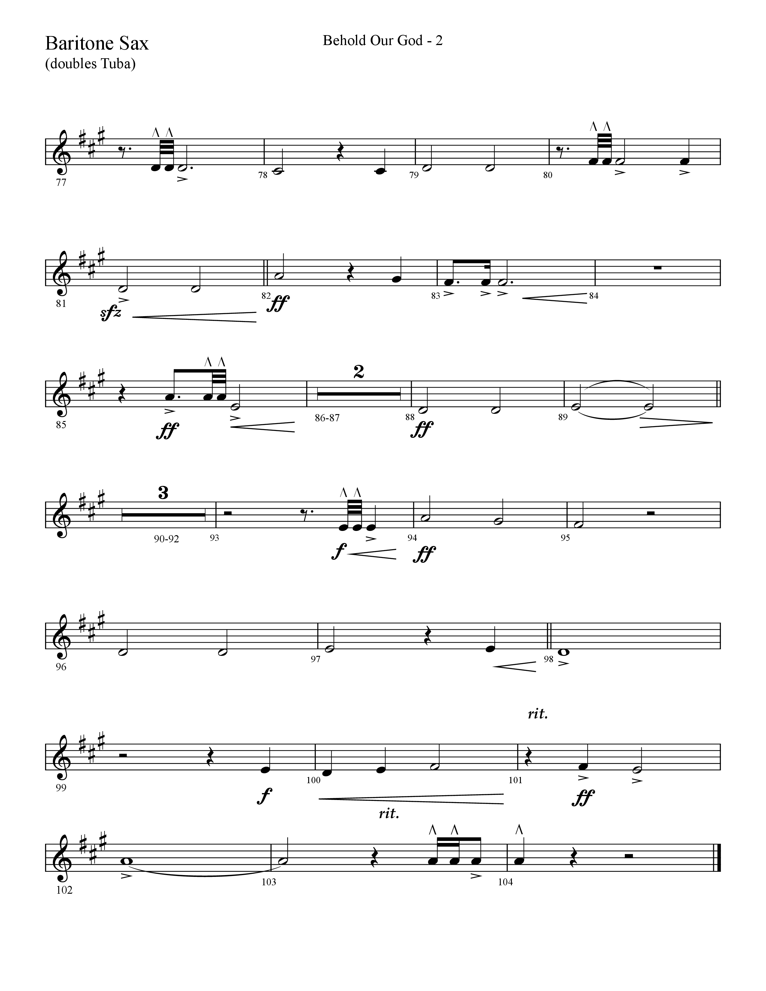 Behold Our God (Choral Anthem SATB) Bari Sax (Lifeway Choral / Arr. Cliff Duren)