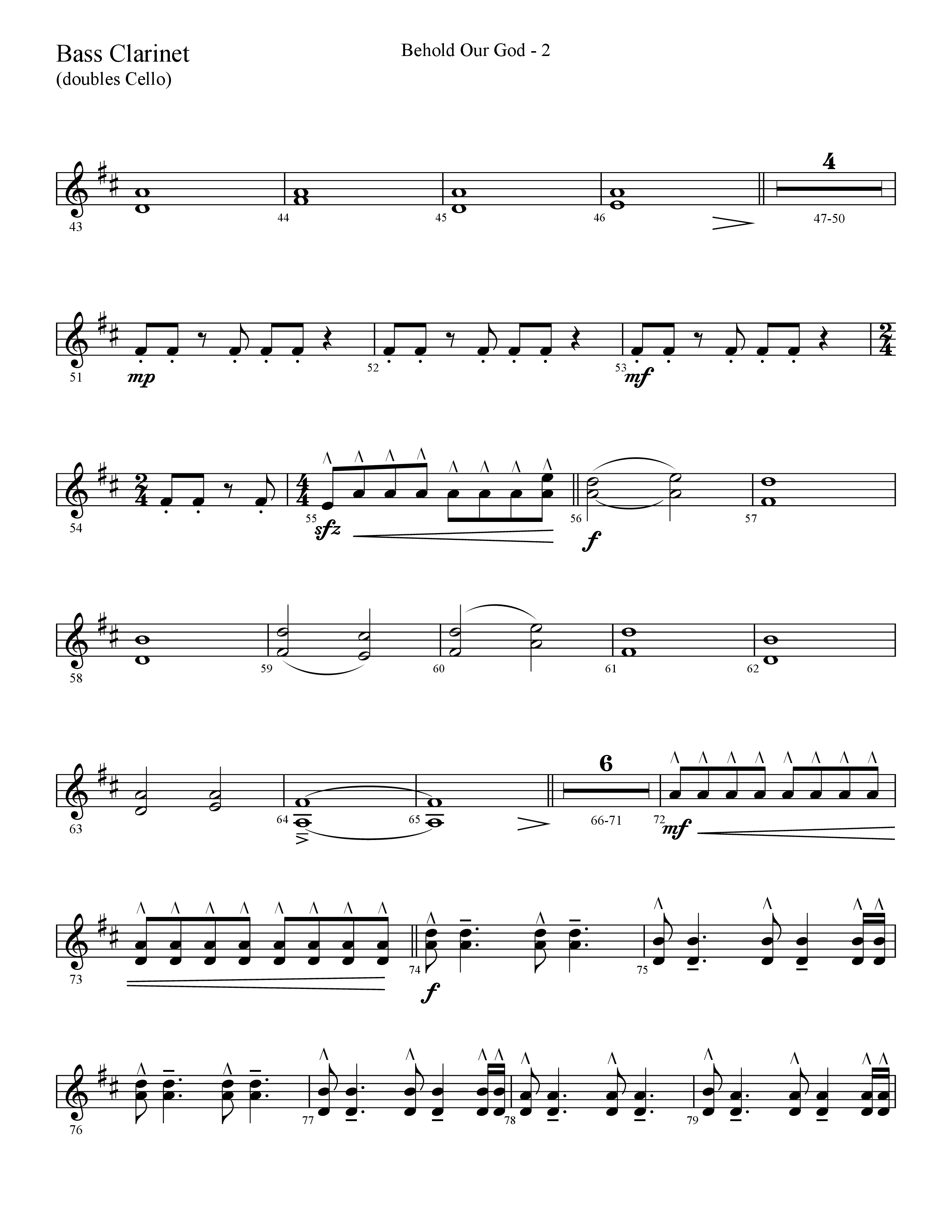 Behold Our God (Choral Anthem SATB) Bass Clarinet (Lifeway Choral / Arr. Cliff Duren)