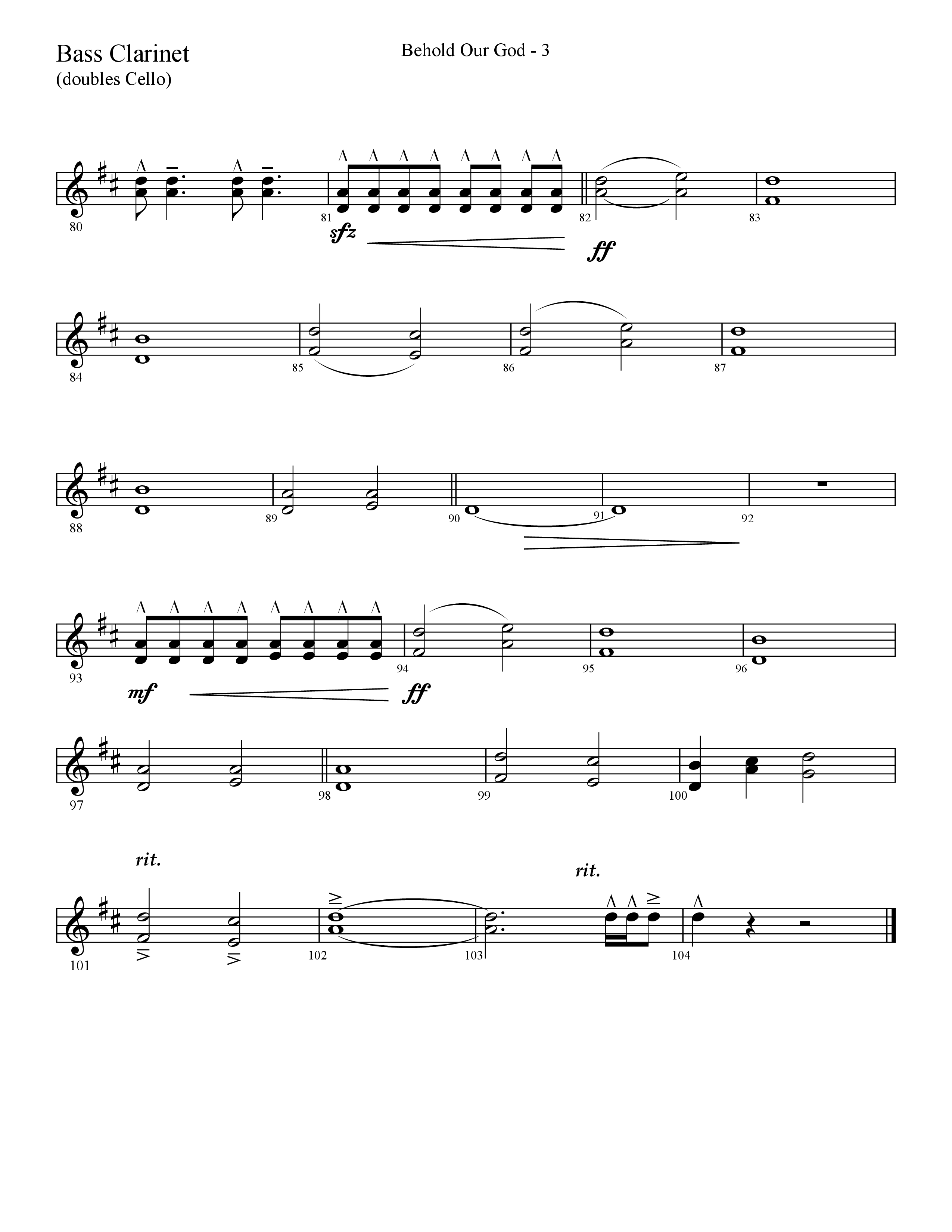 Behold Our God (Choral Anthem SATB) Bass Clarinet (Lifeway Choral / Arr. Cliff Duren)