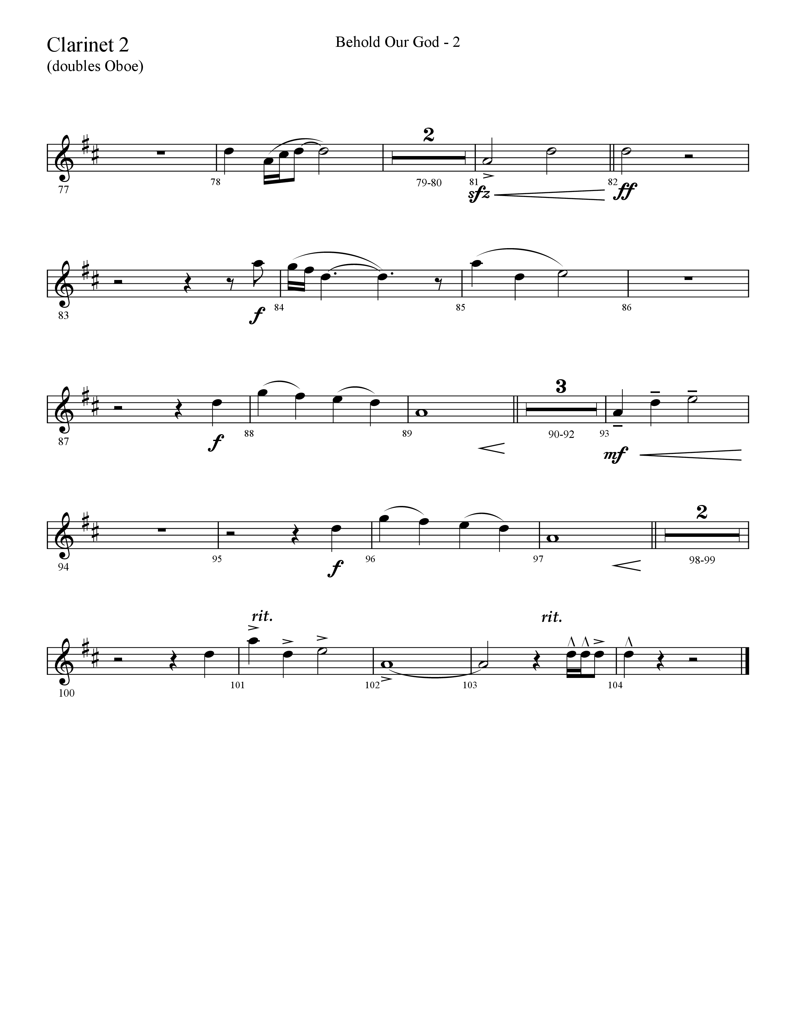 Behold Our God (Choral Anthem SATB) Clarinet (Lifeway Choral / Arr. Cliff Duren)